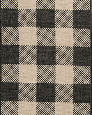 Braemar Plaid Charcoal Outdoor Rug 5-Rugs - indoor/outdoor Momeni