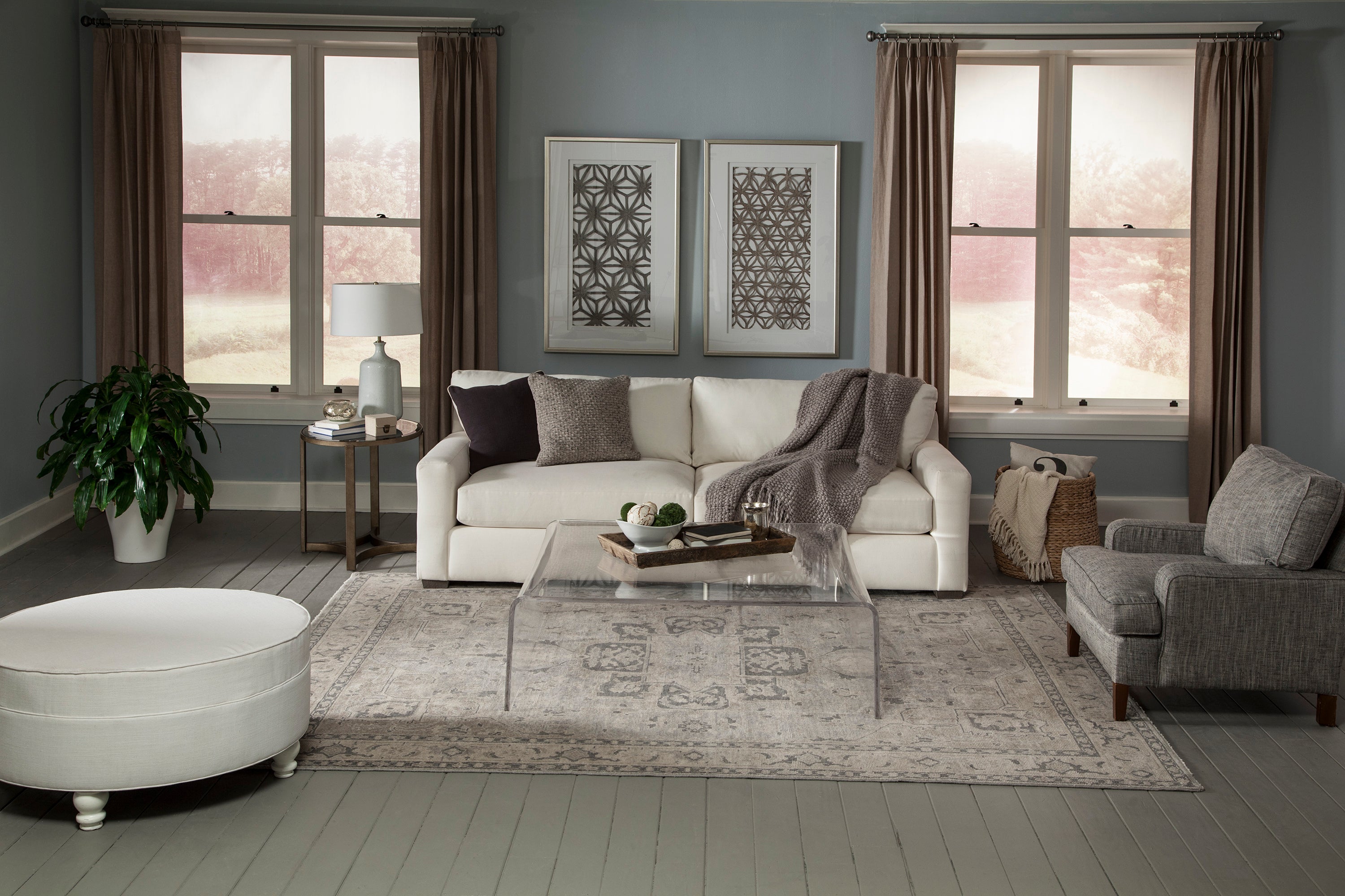 Benara Grey Hand Knotted Rug RUGS - wool Momeni