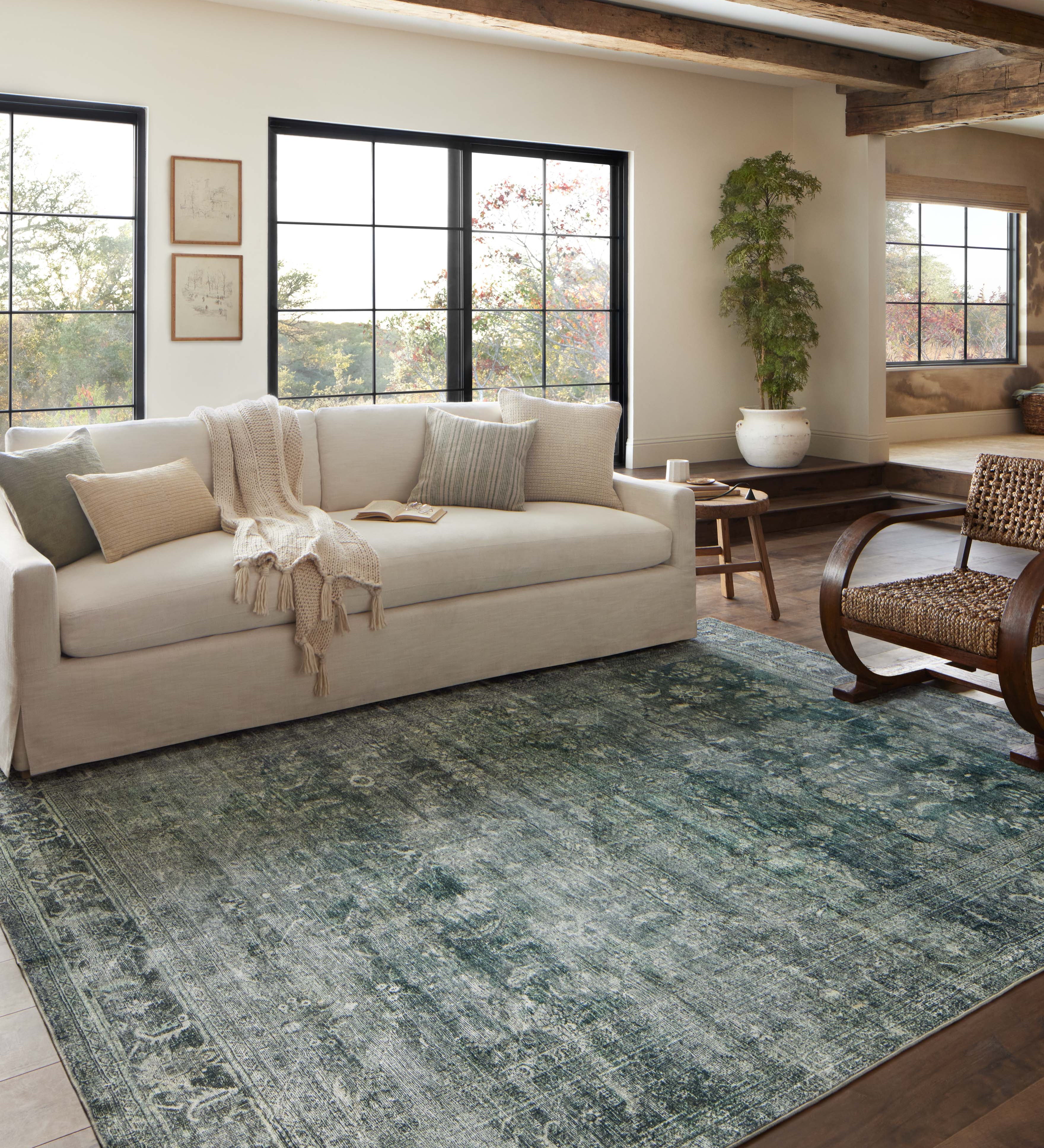 Magnolia Home by Joanna Gaines x Loloi Banks Blue / Lagoon Rug 1 - RUGS - patterned Loloi