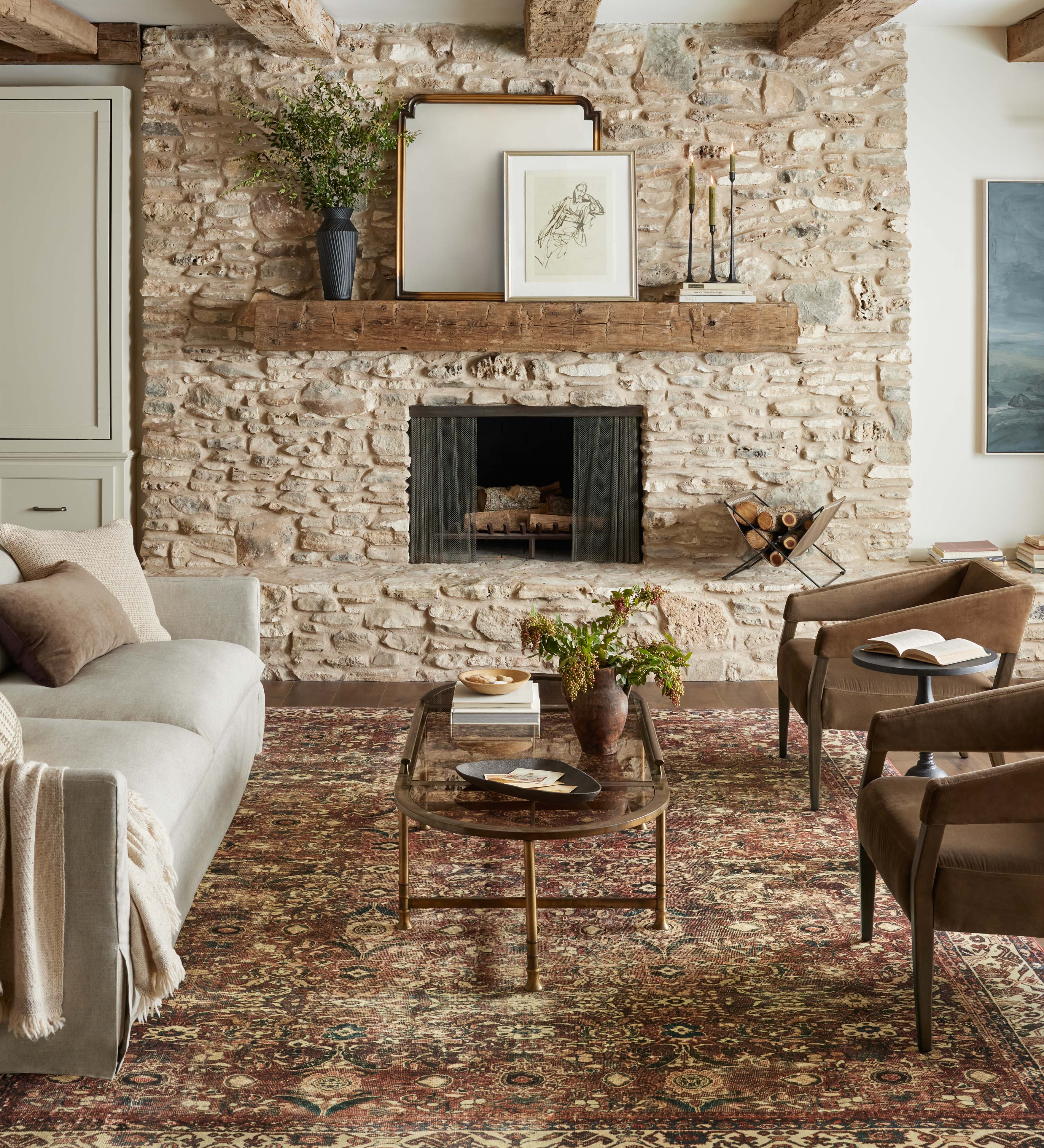 Magnolia Home by Joanna Gaines x Loloi Banks Brick / Ivory Rug 1 - RUGS - patterned Loloi