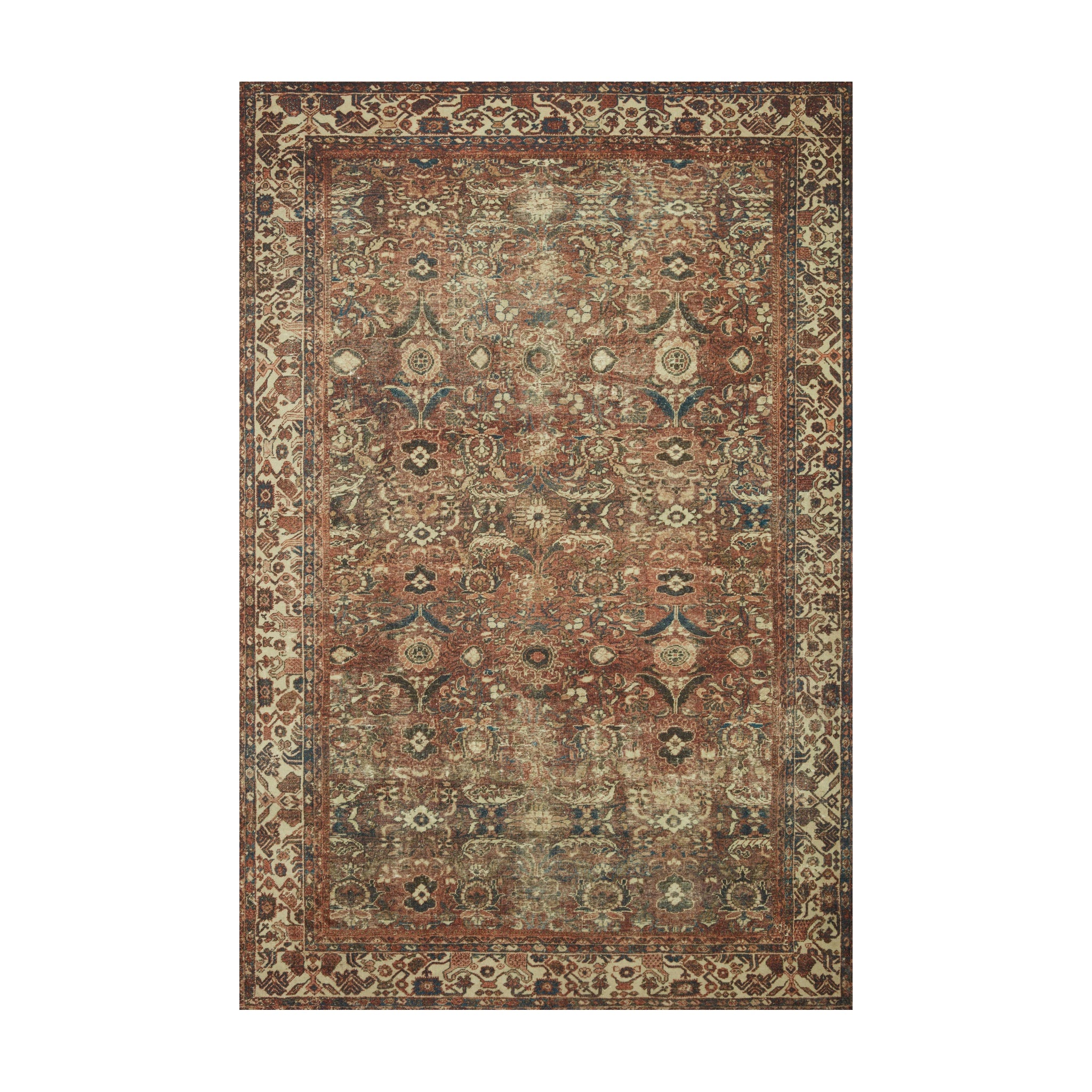 Joanna Gaines x Loloi Banks Brick / Ivory Rug RUGS - synthetic Loloi 18" x 18"