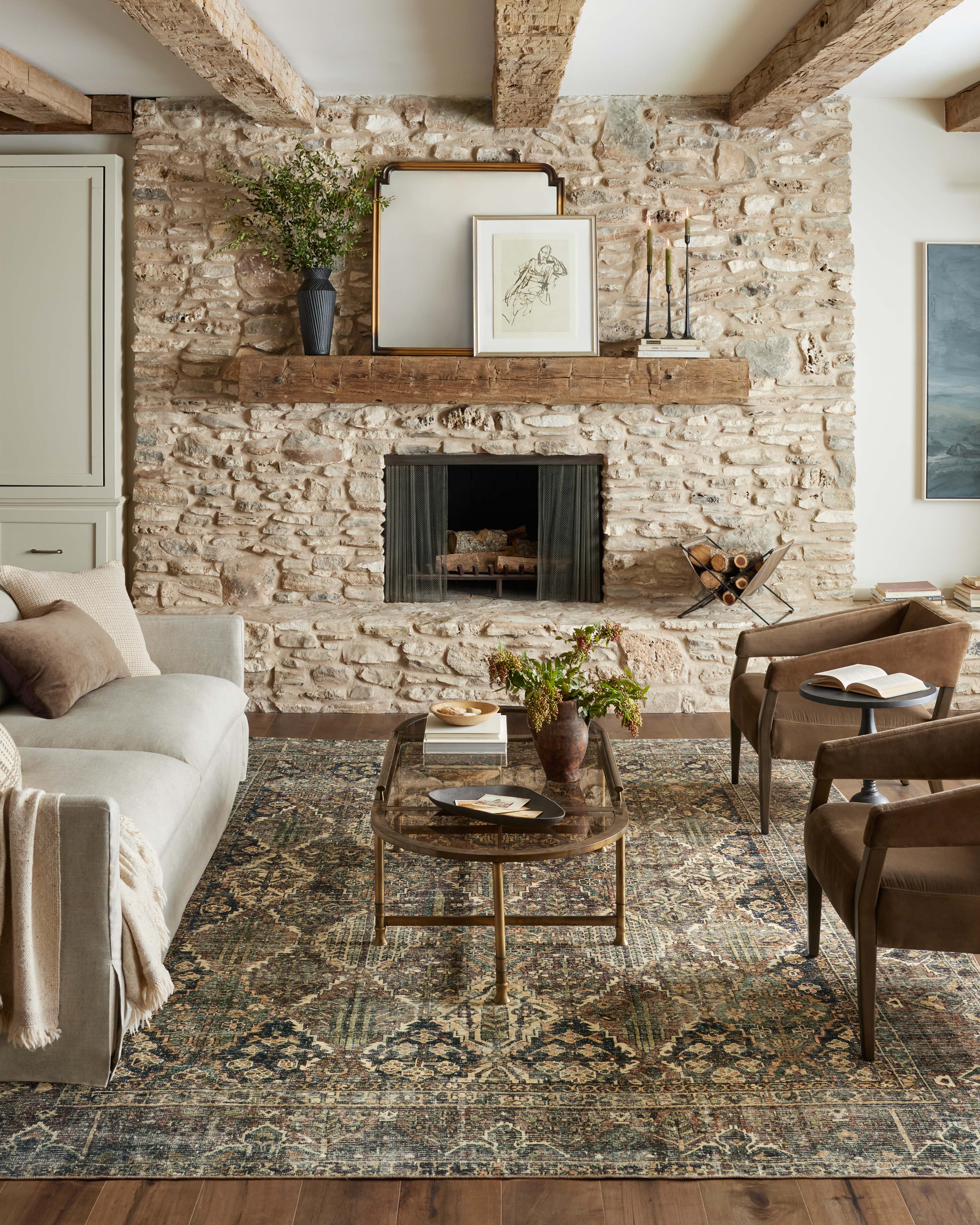 Joanna Gaines x Loloi Banks Spice / Blue Rug RUGS - synthetic Loloi