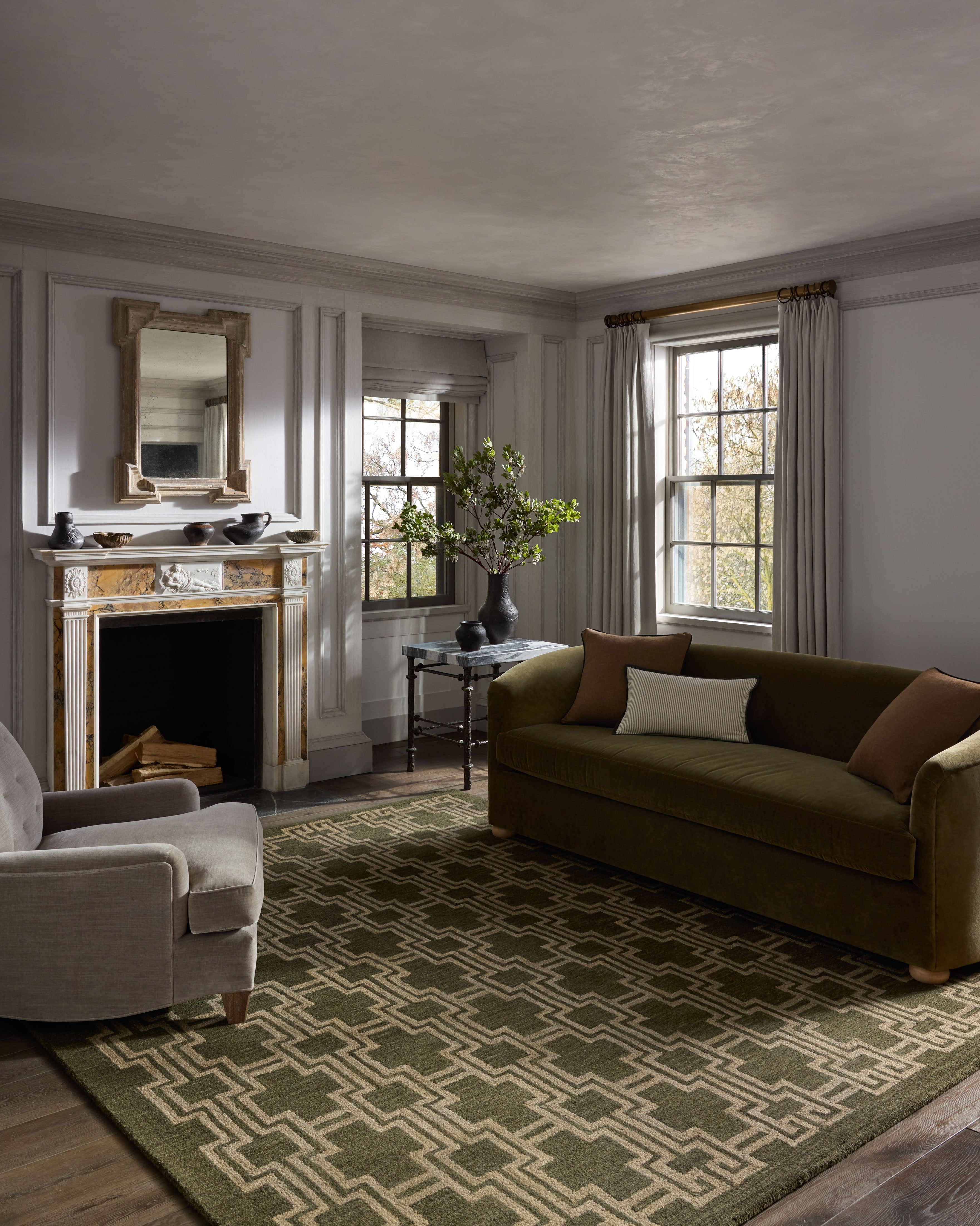 Jeremiah Brent x Loloi Barrow Moss / Beige Rug RUGS-geometric Loloi