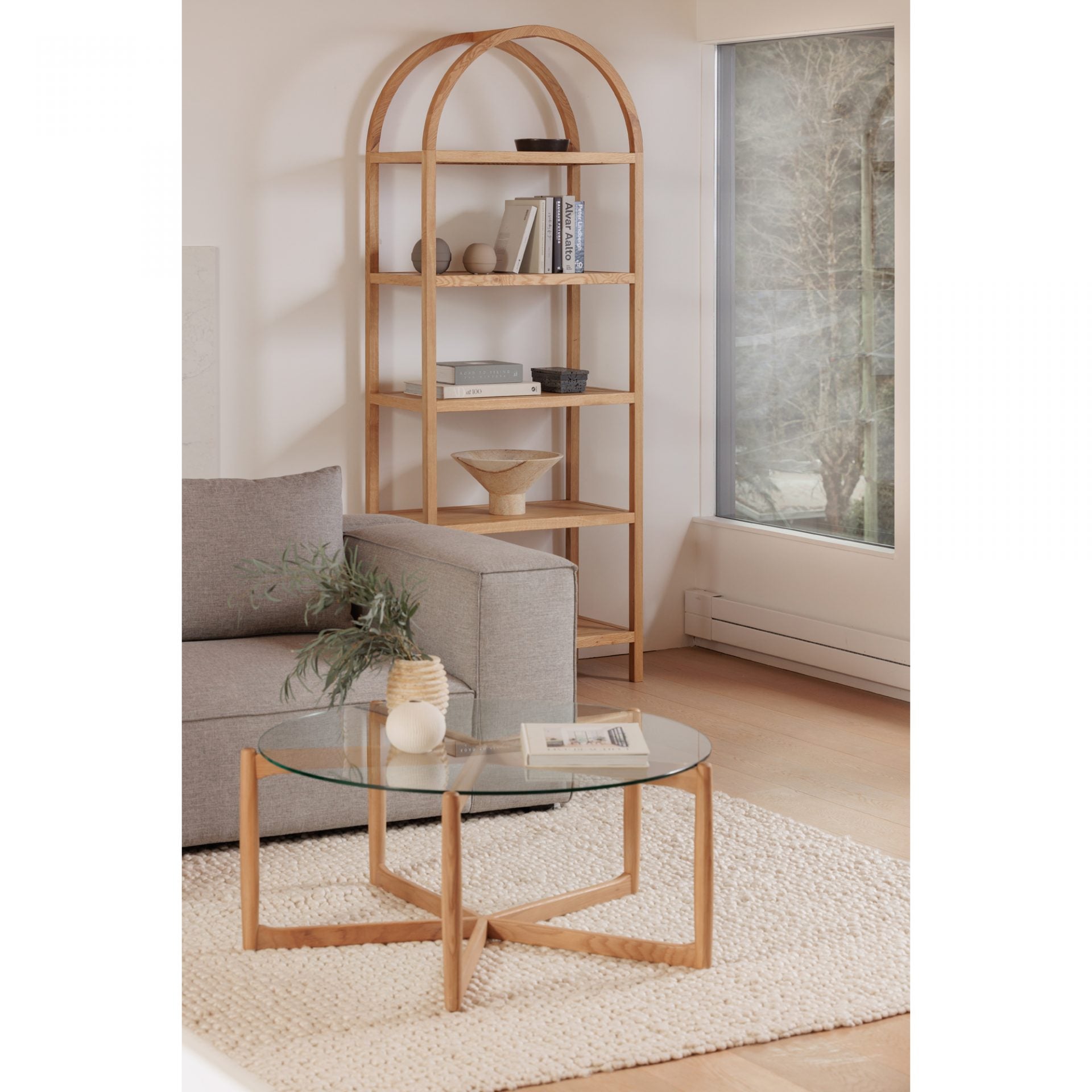 FLOOR MODEL - Row Bookcase - Natural FURNITURE - floor model Moe's Furniture