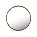 Alban Round Mirror MIRROR - wall mirror Moe's Furniture Walnut Small