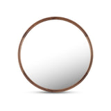 Alban Round Mirror MIRROR - wall mirror Moe's Furniture Walnut Small