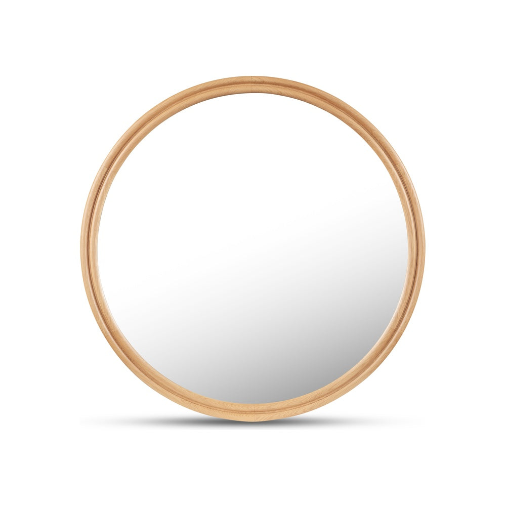Alban Round Mirror MIRROR - wall mirror Moe's Furniture Oak Large