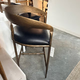 FLOOR MODEL - Zanora Counter Stool - Black Leather