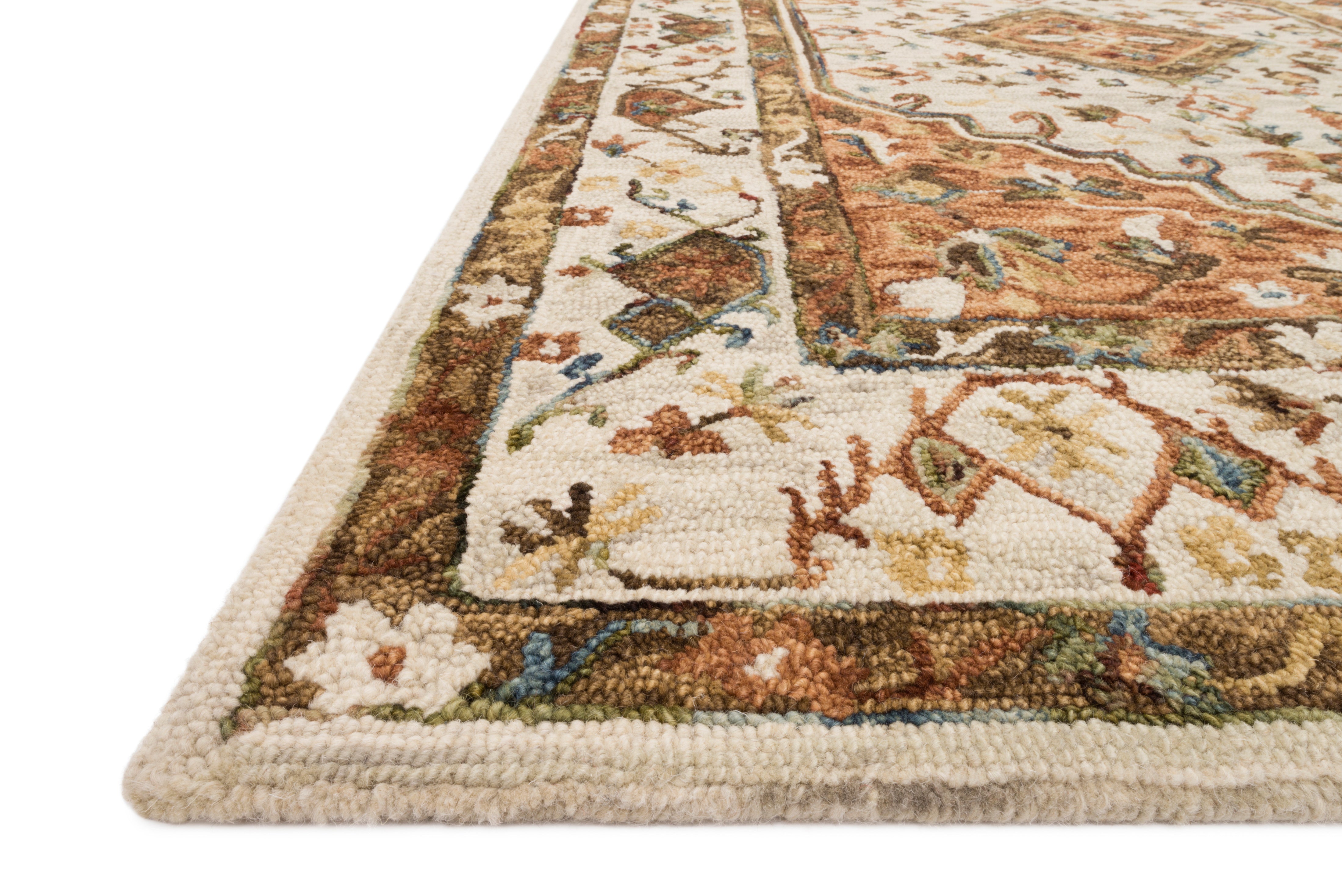 Loloi Beatty Ivory / Rust Rug RUGS - wool Loloi