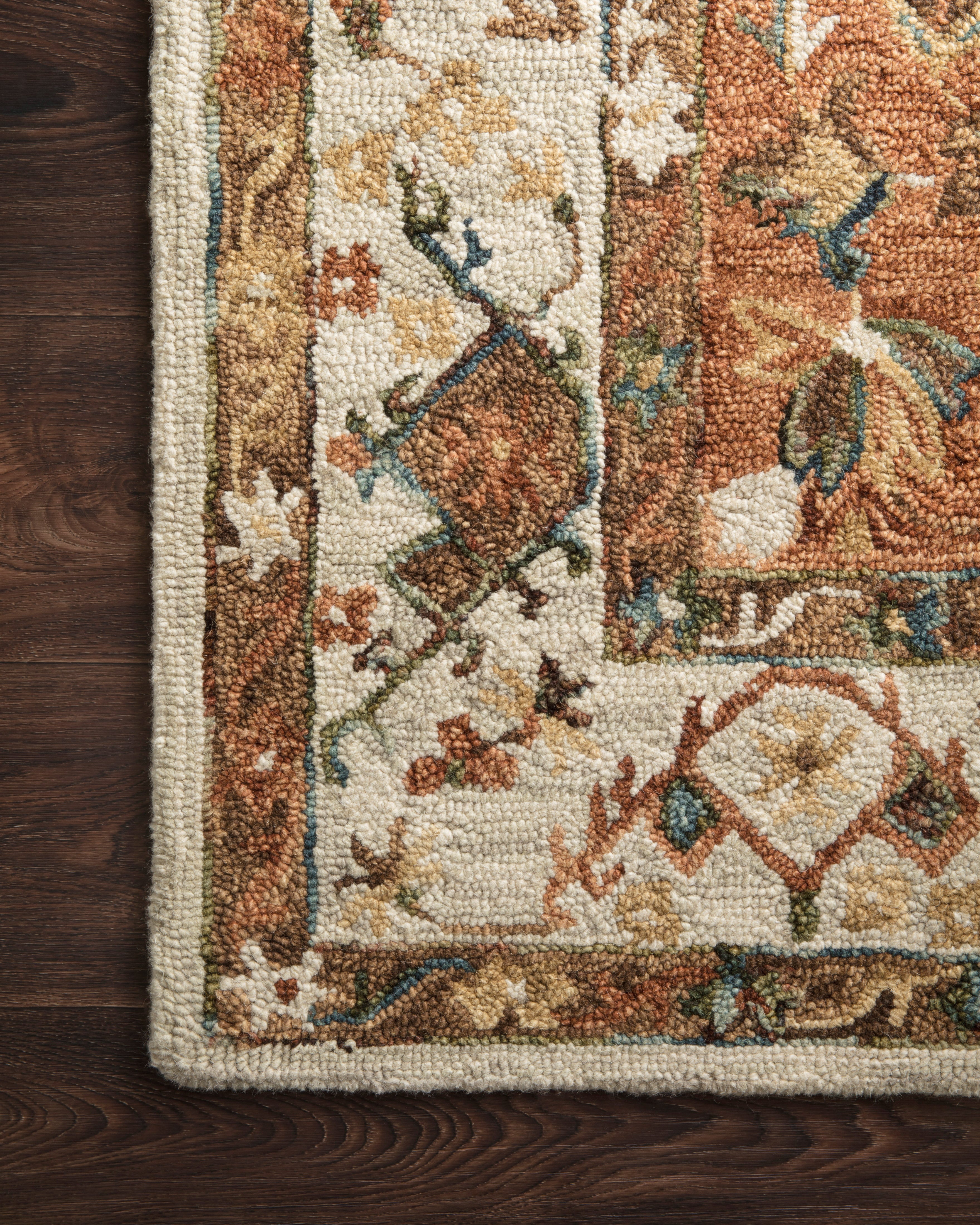 Loloi Beatty Ivory / Rust Rug RUGS - wool Loloi