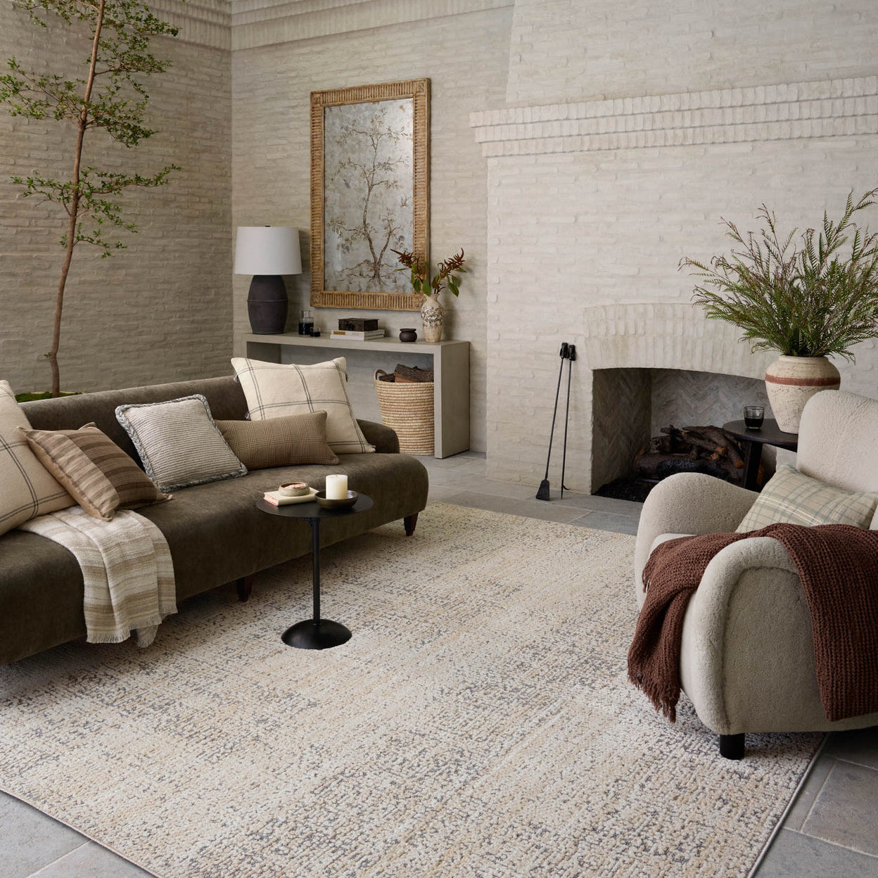 Amber Lewis x Loloi Bexley Natural / Slate Rug RUGS - synthetic Loloi