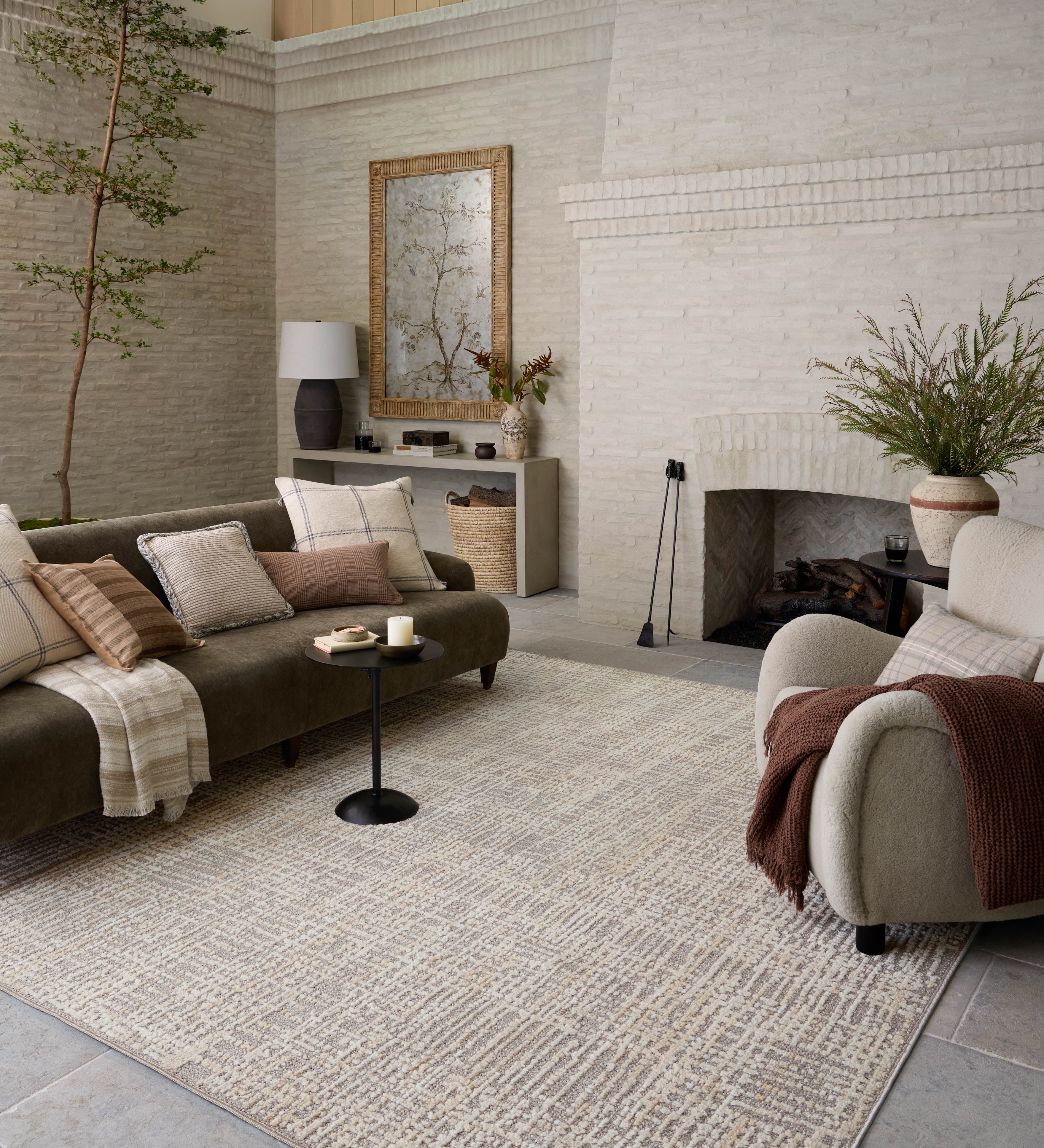 Amber Lewis x Loloi Bexley Natural / Dove Rug RUGS - synthetic Loloi