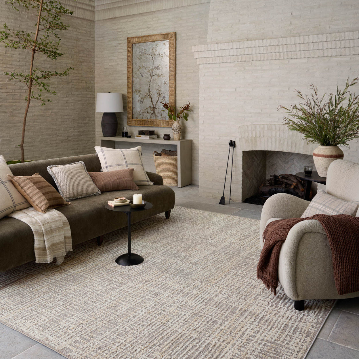 Amber Lewis x Loloi Bexley Natural / Dove Rug RUGS - synthetic Loloi