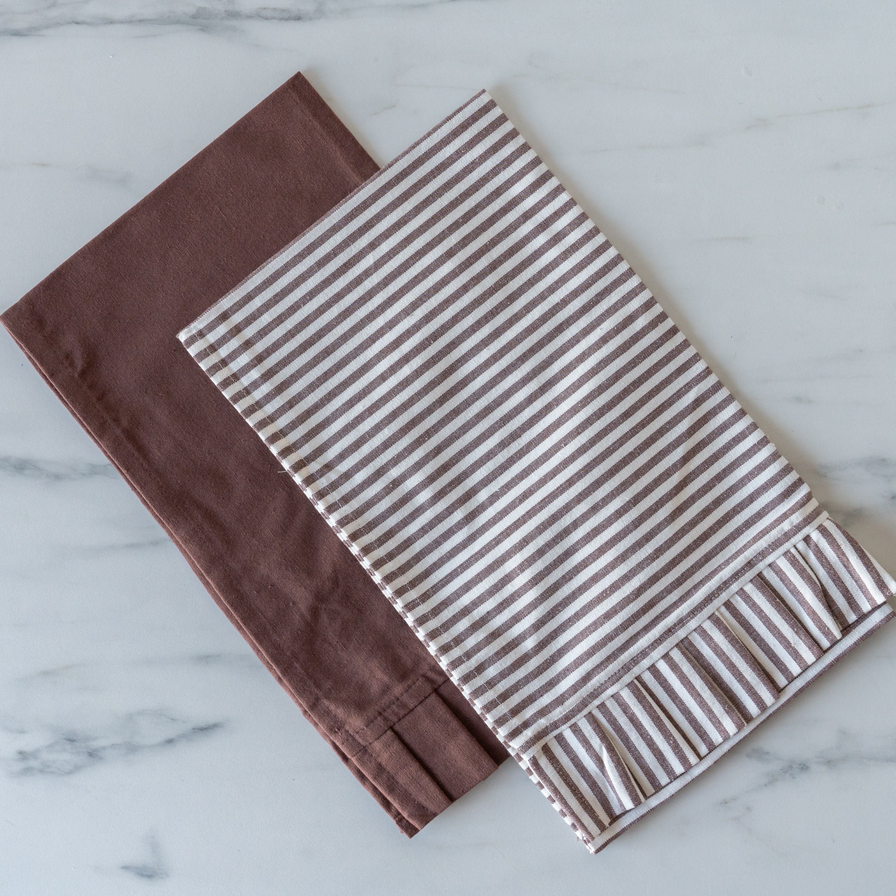 Brown Stripe Tea Towel Set - Rug & Weave