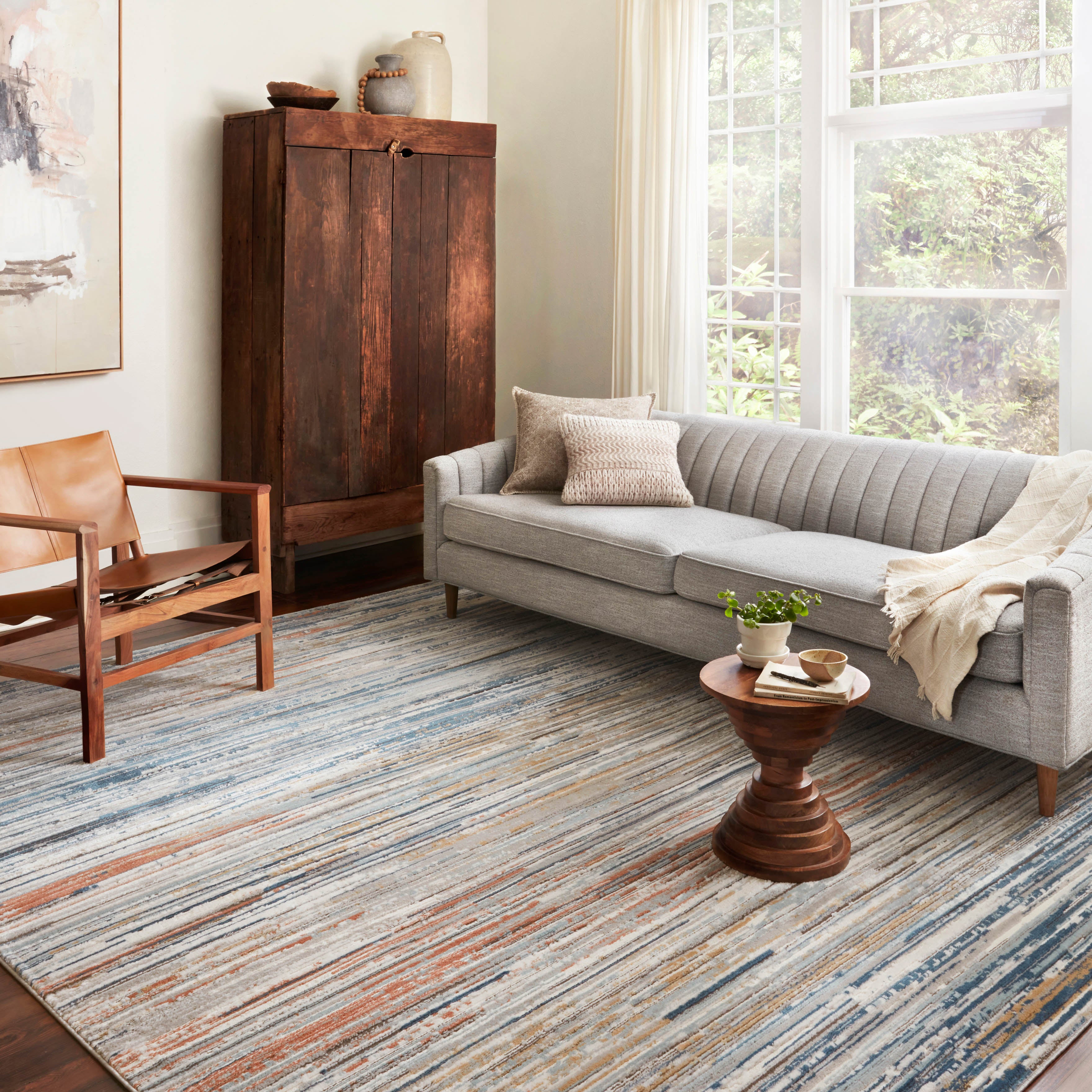 Loloi Bianca Pebble / Multi Rug RUGS - synthetic Loloi
