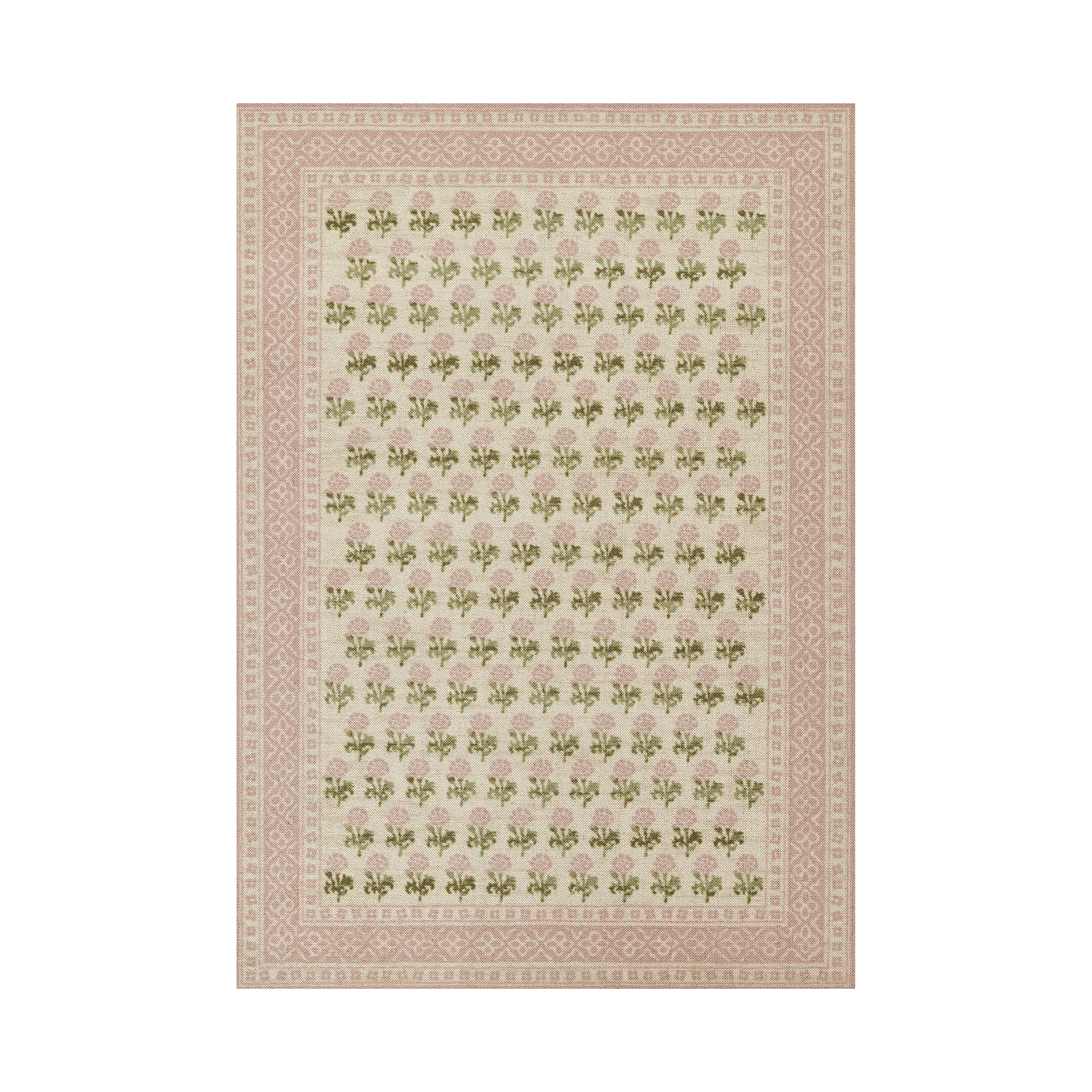 Bellbury Block Print Rug RUGS - wool Momeni Blush 2' x 3'
