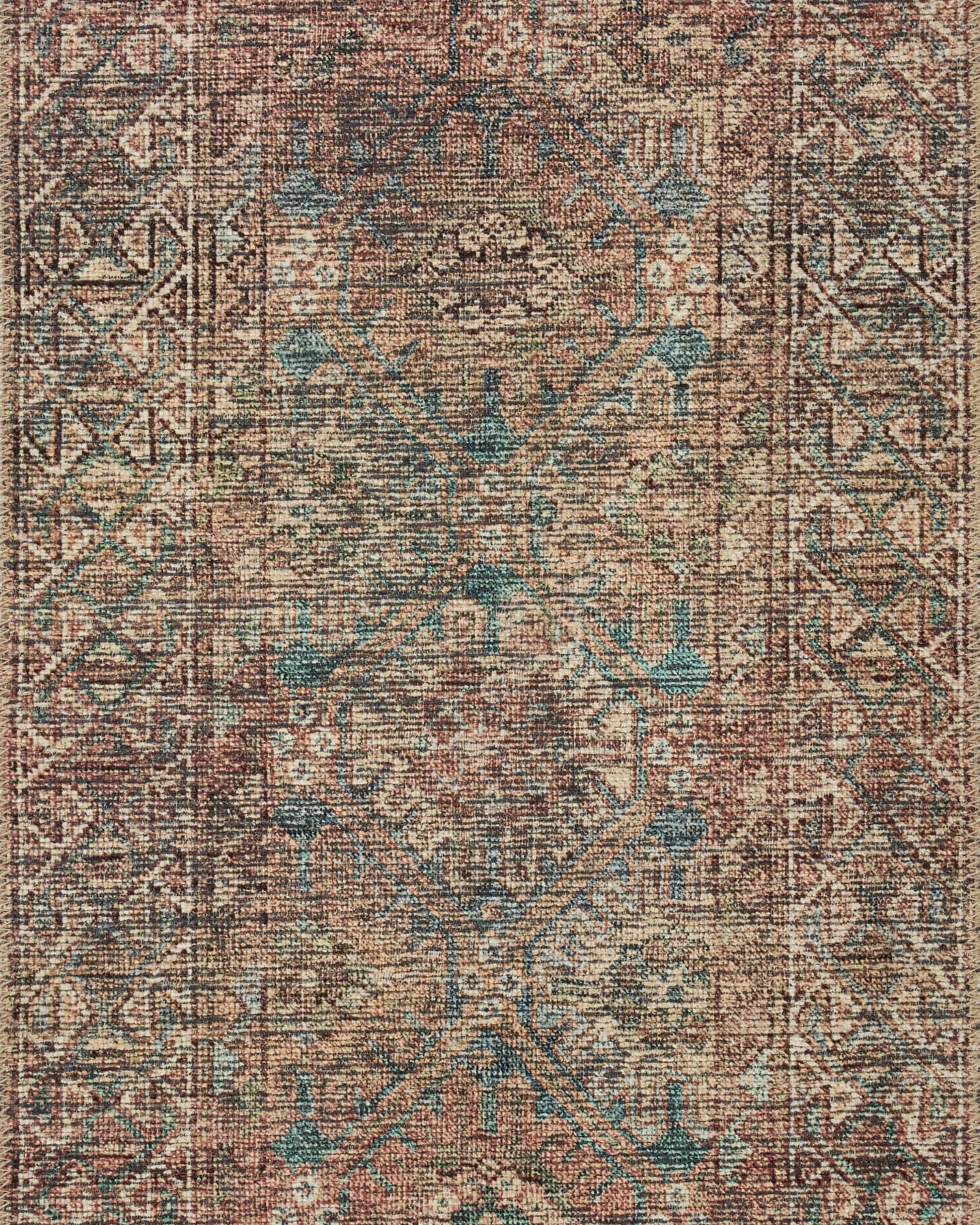 Amber Lewis x Loloi Billie Aqua / Rust Rug 0-patterned rugs Loloi