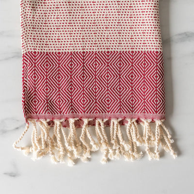 Diamond Turkish Hand Towel with Tassel  - Rug & Weave