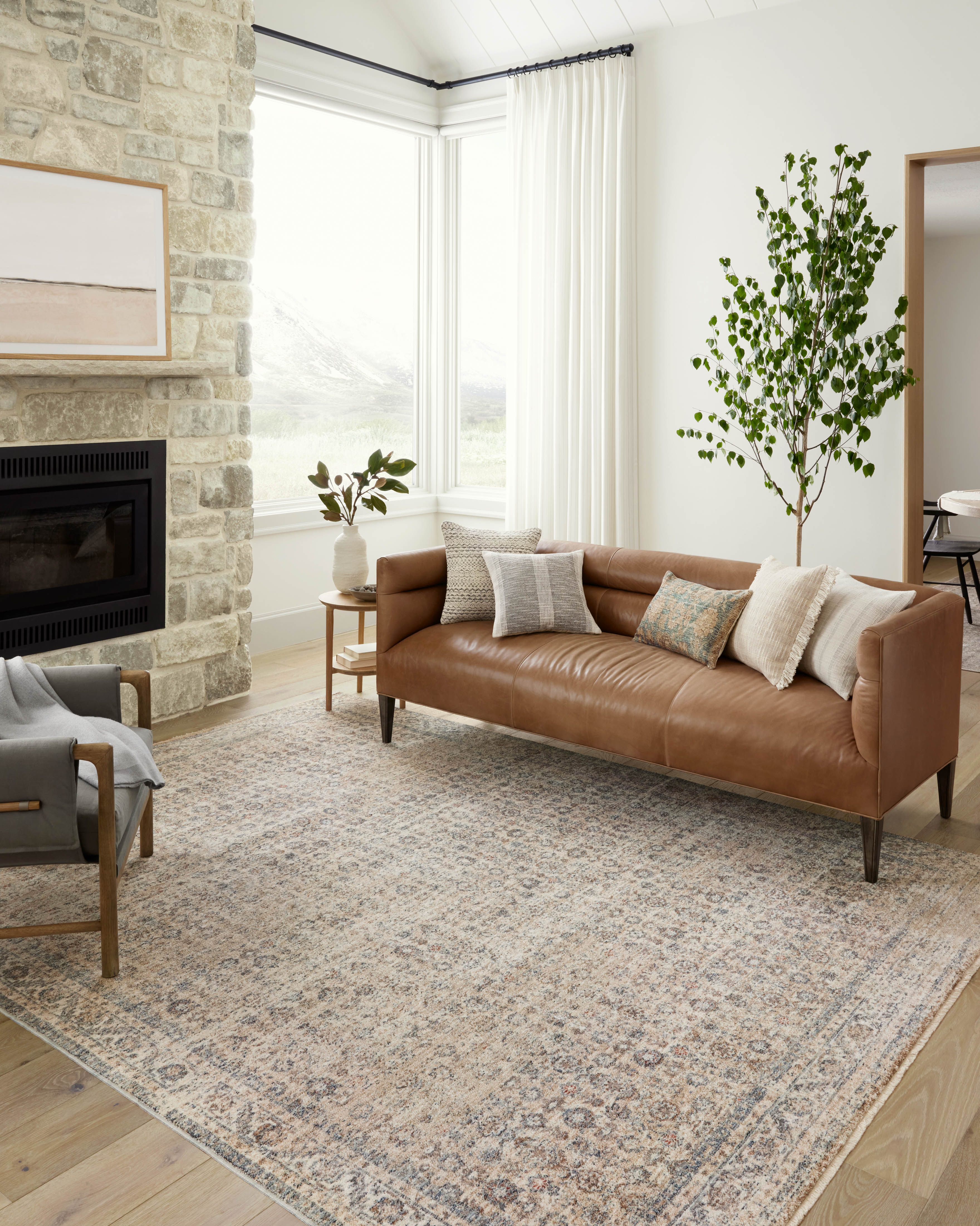 Angela Rose x Loloi Blake Beige/ Denim Rug 0-RUGS Loloi