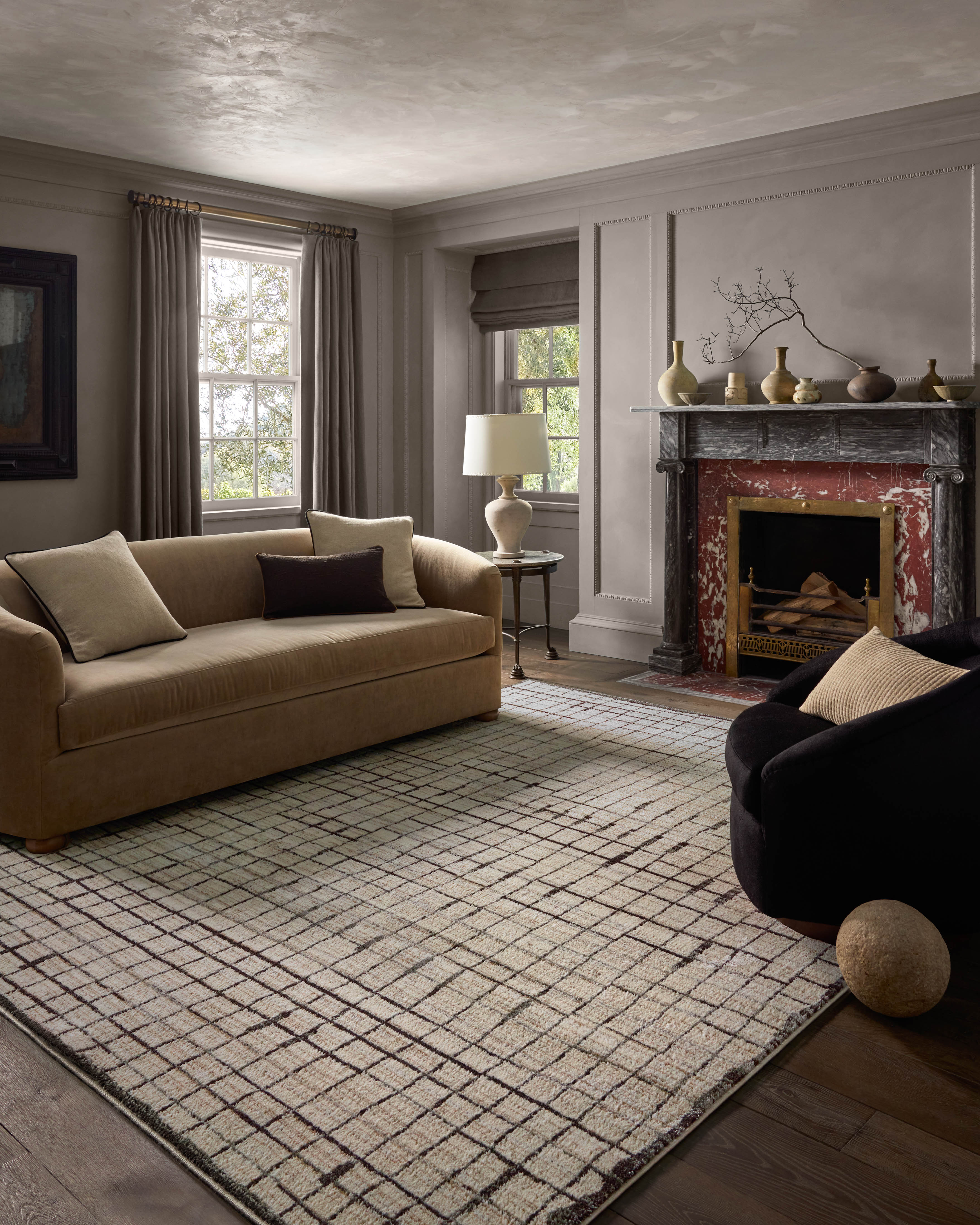 Jeremiah Brent x Loloi Bleecker Ivory / Charcoal Rug RUGS-geometric Loloi
