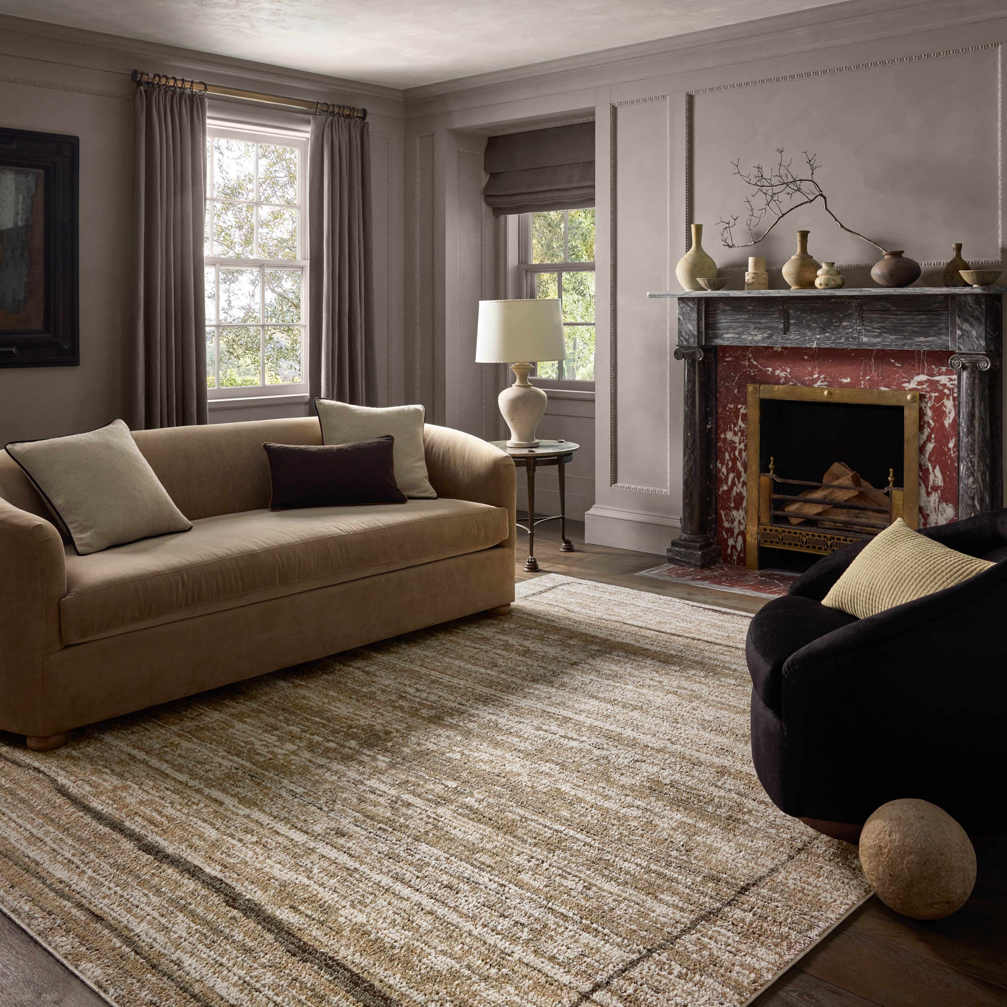 Jeremiah Brent x Loloi Bleecker Natural / Charcoal Rug RUGS-geometric Loloi
