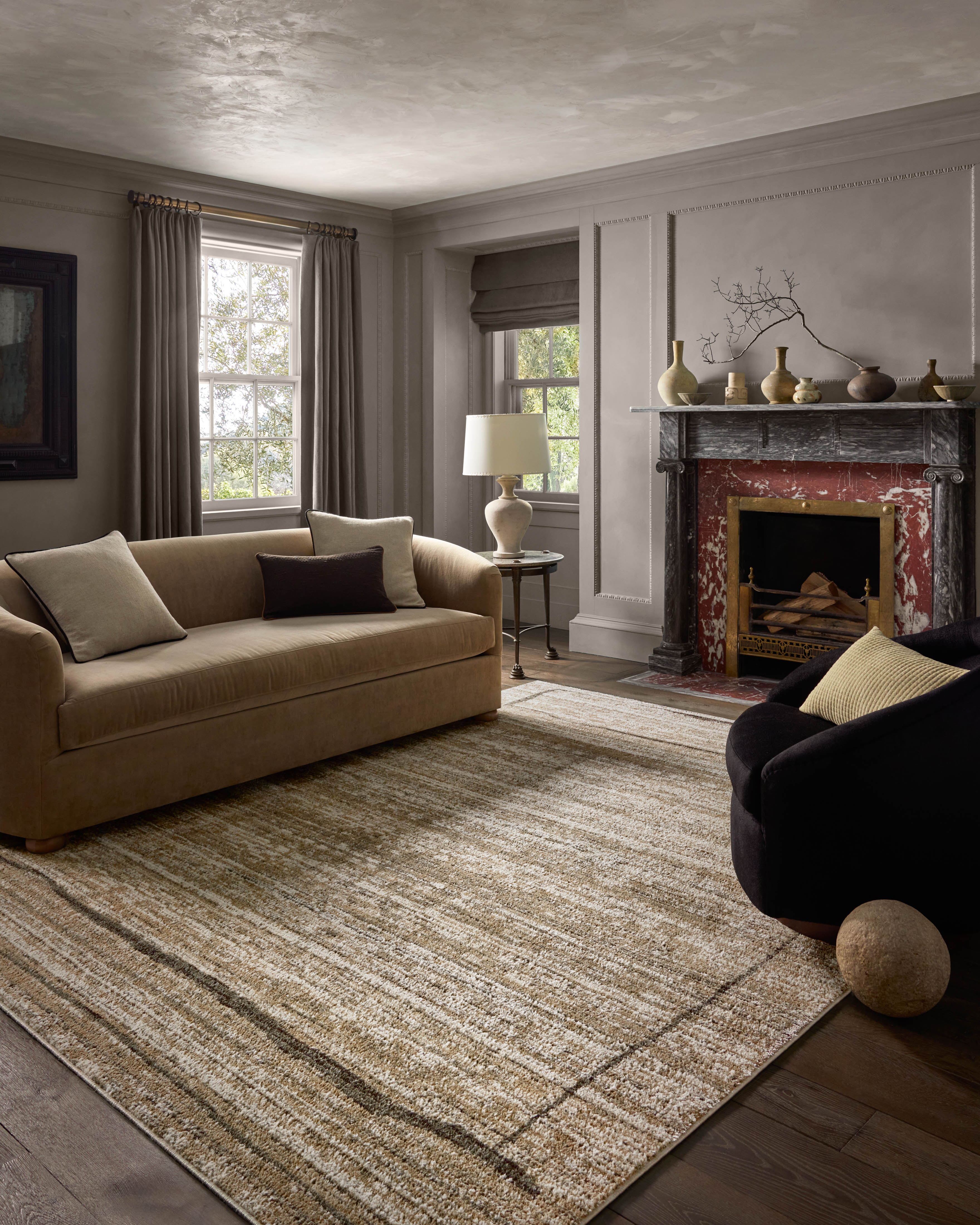 Jeremiah Brent x Loloi Bleecker Natural / Charcoal Rug RUGS-geometric Loloi