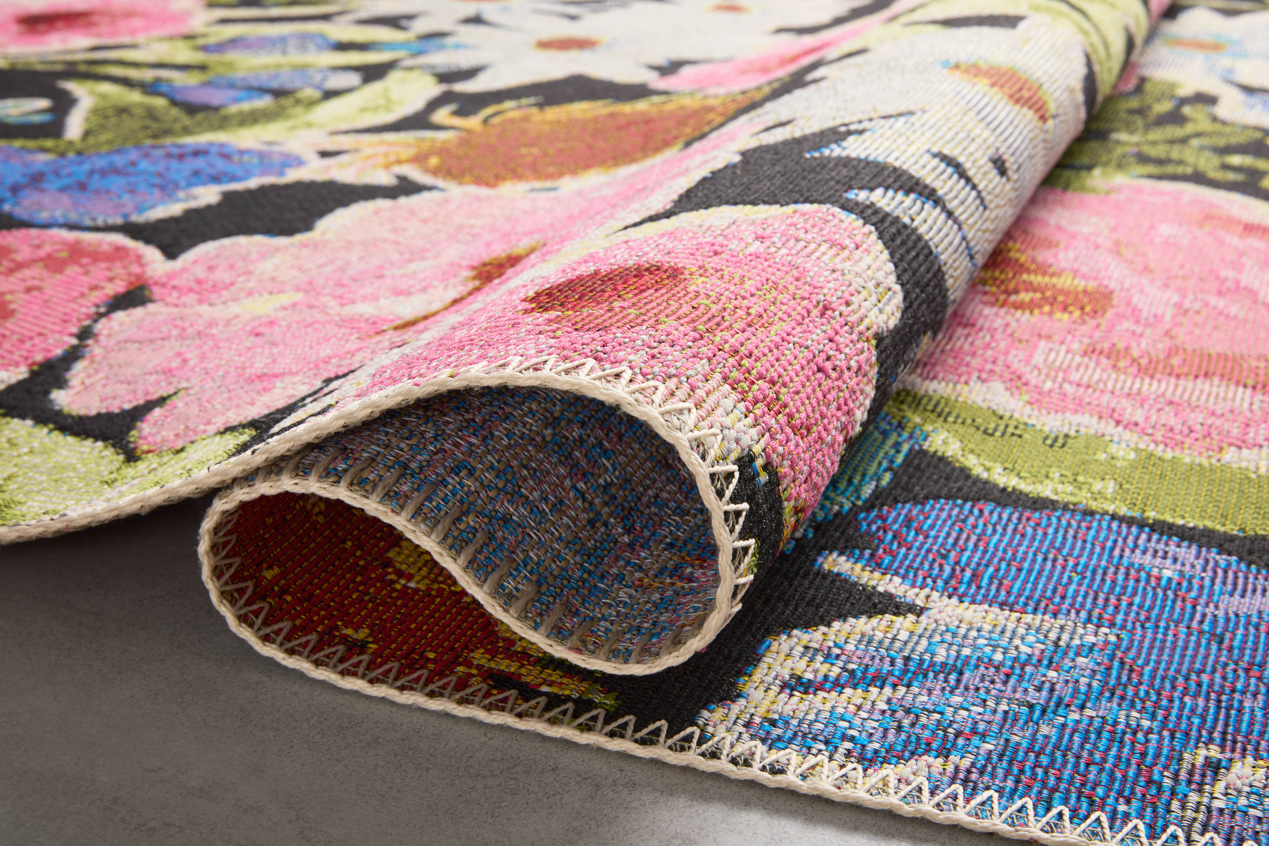 Loloi Botanical Black / Multi Rug RUGS - synthetic Loloi