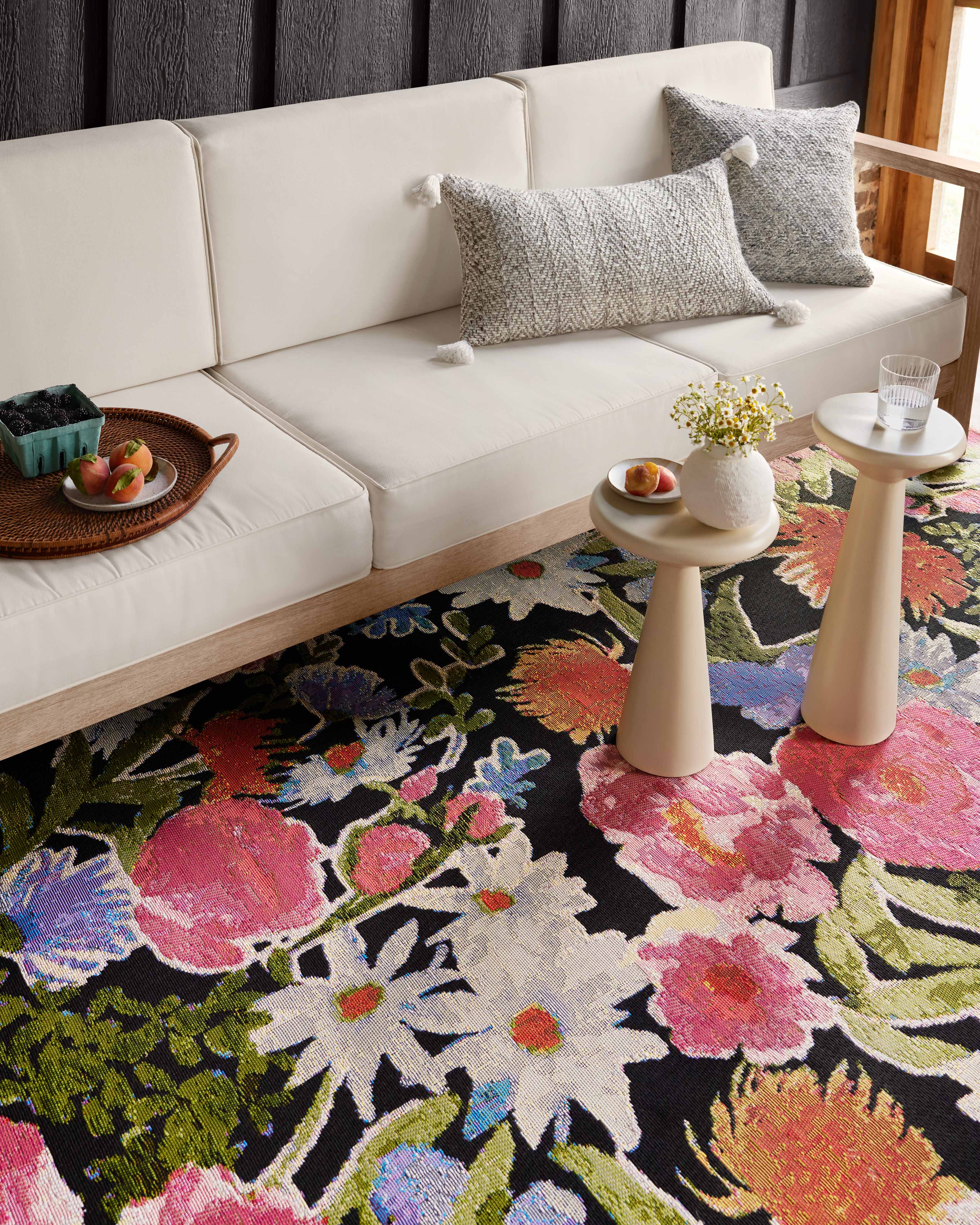 Loloi Botanical Black / Multi Rug RUGS - synthetic Loloi