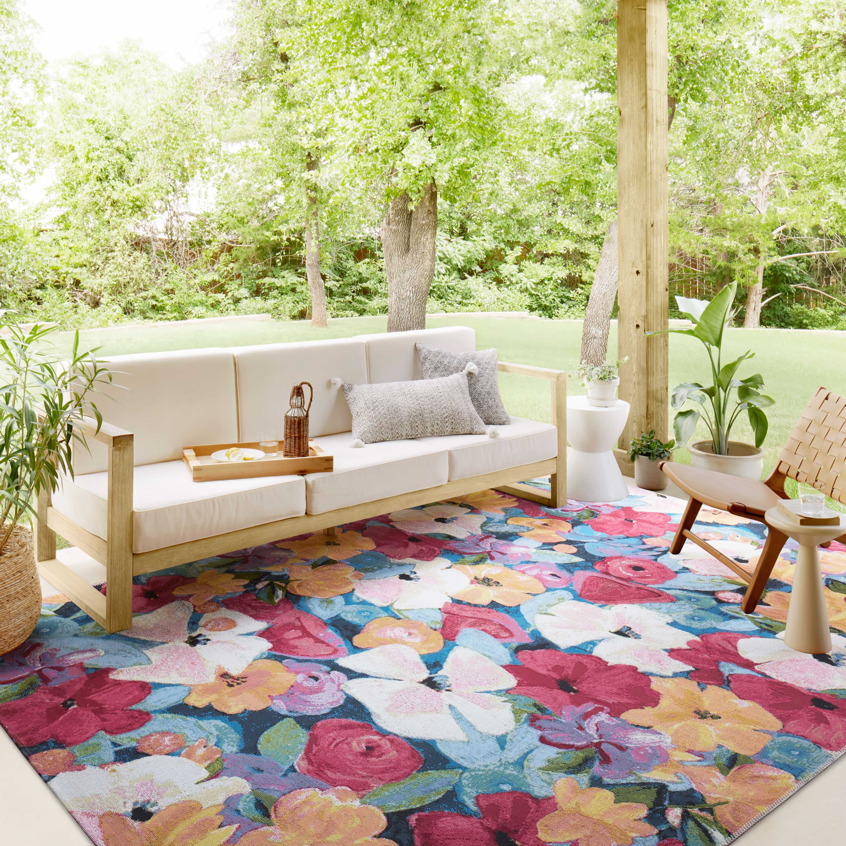 Loloi Botanical Navy / Multi Rug RUGS - synthetic Loloi