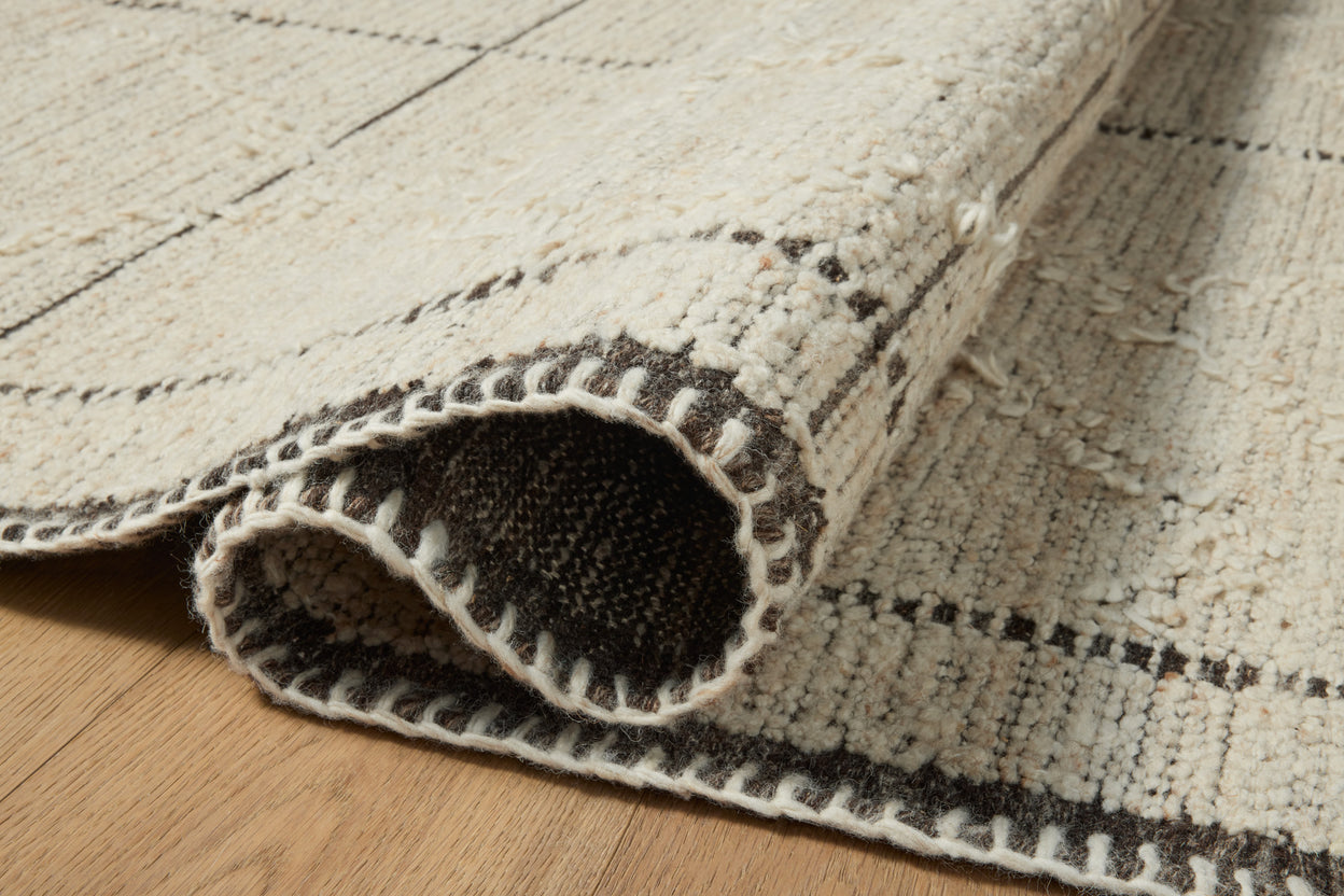 Amber Lewis x Loloi Bowie Ivory / Mocha Rug RUGS - wool Loloi