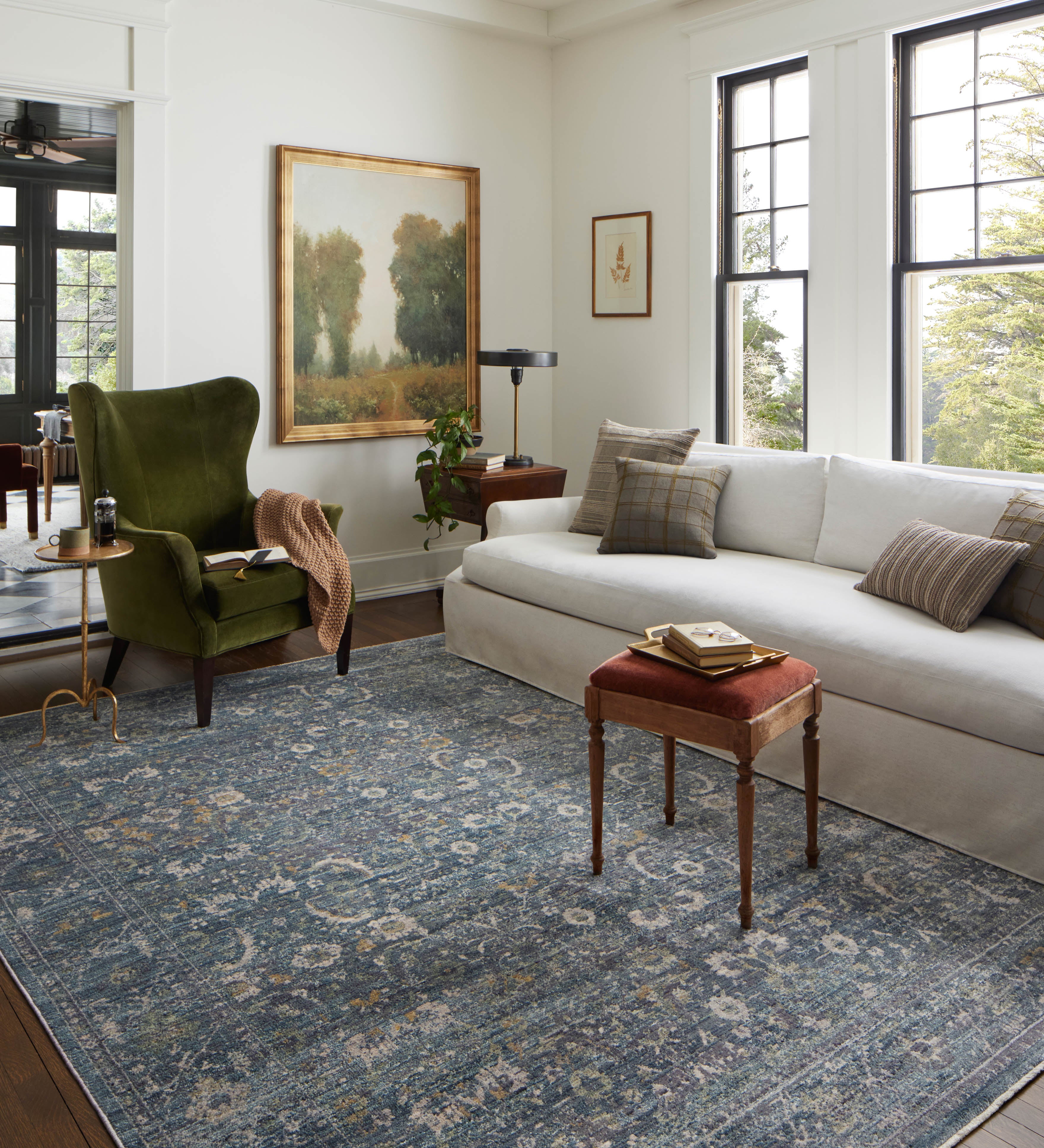 Jean Stoffer x Loloi Bradbury Ocean / Gold Rug 0-patterned rugs Loloi