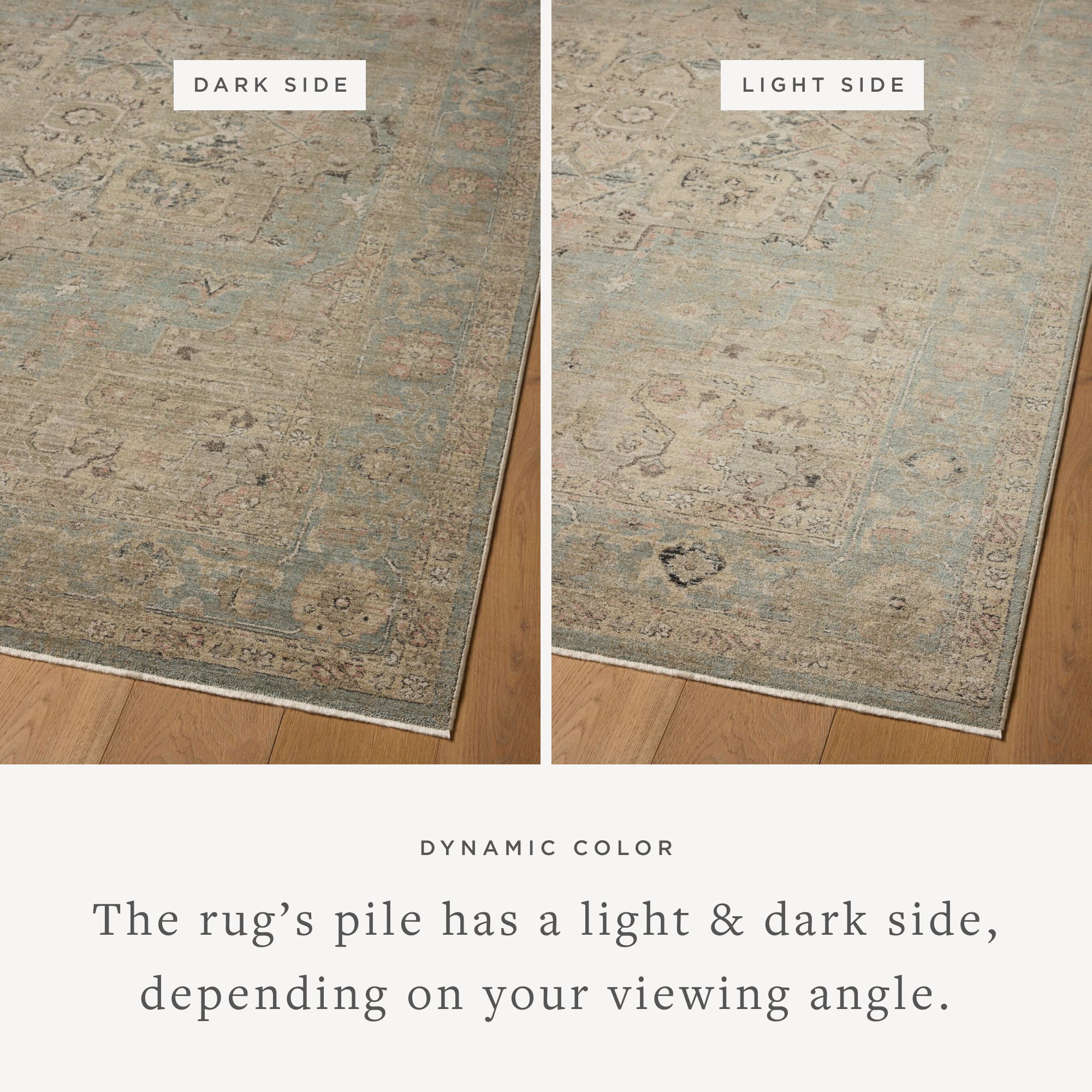 Loloi Briar Sky / Moss Square Rug RUGS - synthetic Loloi