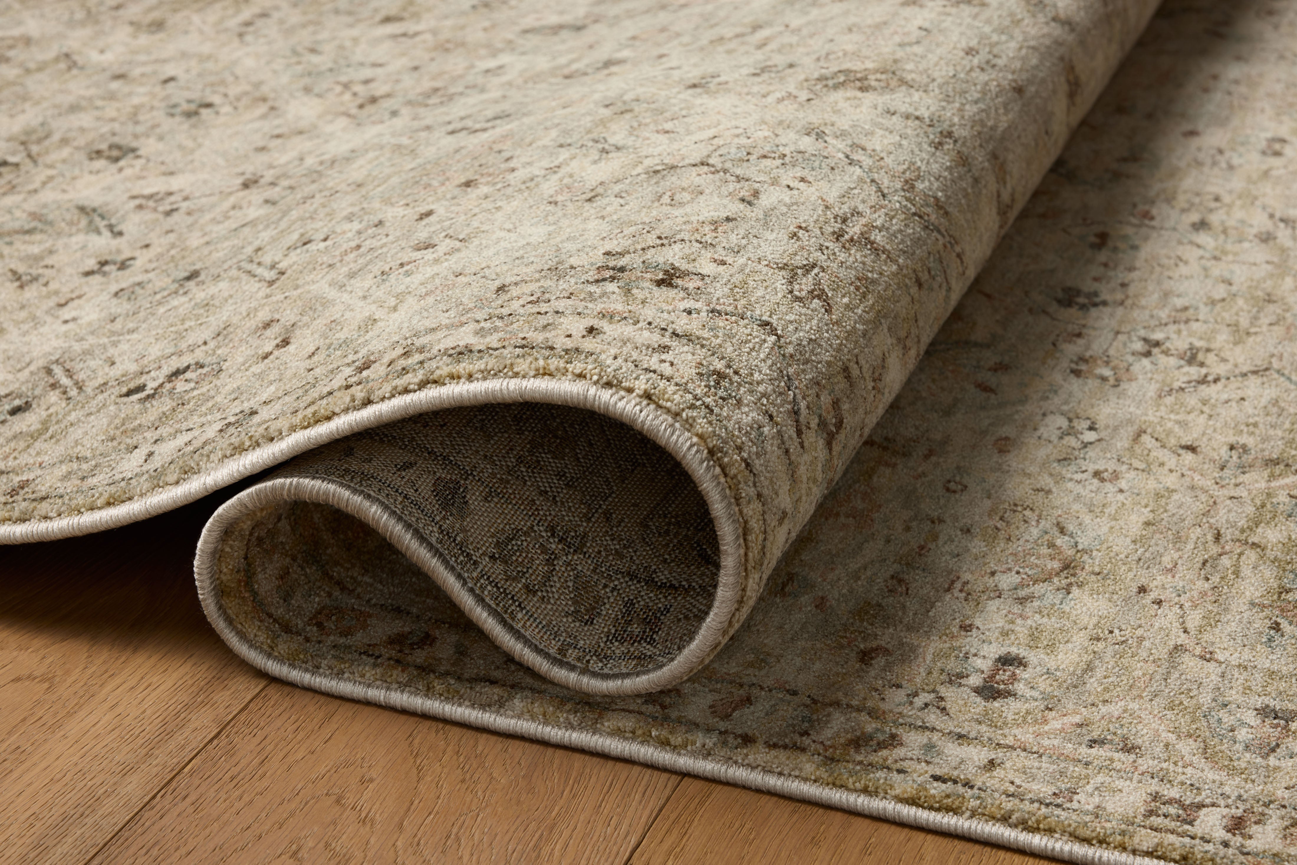 Loloi Briar Silver / Moss Square Rug RUGS - synthetic Loloi