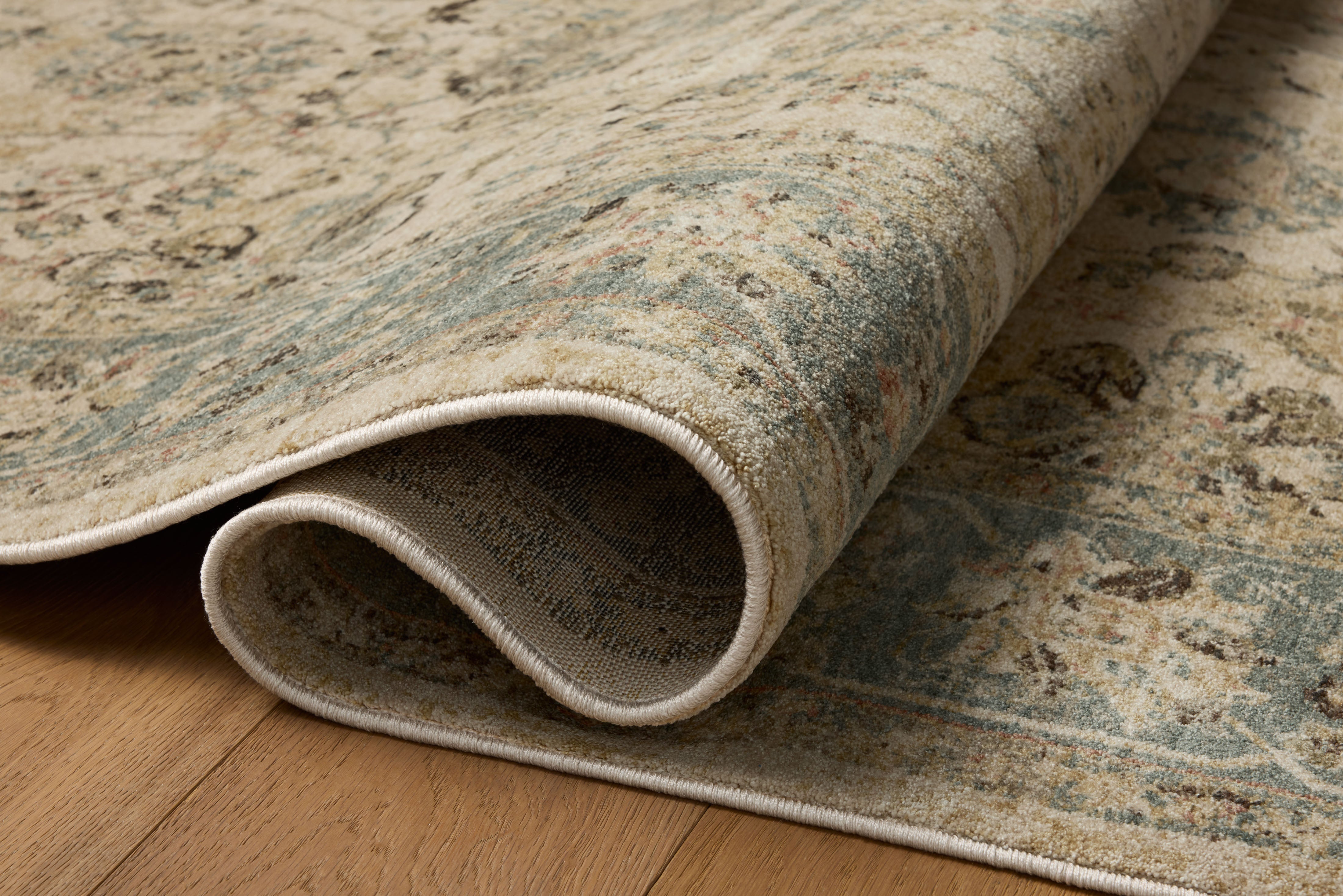 Loloi Briar Ant. Ivory / Blue Square Rug RUGS - synthetic Loloi