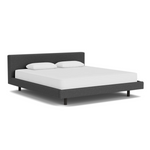 Custom Fabric Bento King Bed - Black Ash Leg 1 - d - FURNITURE - Custom Beds EQ3 Boucle Brown