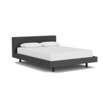 Custom Fabric Bento Queen Bed - Black Ash Leg 1 - d - FURNITURE - Custom Beds EQ3 Boucle Brown