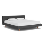 EQ3 Custom Fabric Bento King Bed - Walnut Leg 1 - d - FURNITURE - Custom Beds EQ3 Boucle Brown