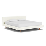EQ3 Custom Fabric Bento King Bed - Walnut Leg 1 - d - FURNITURE - Custom Beds EQ3 Boucle Cream