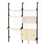 Gus* Branch-2 Multi Storage Unit with Desk FURNITURE - cabinets Gus Black Upright/Black Bracket/Blonde Wood