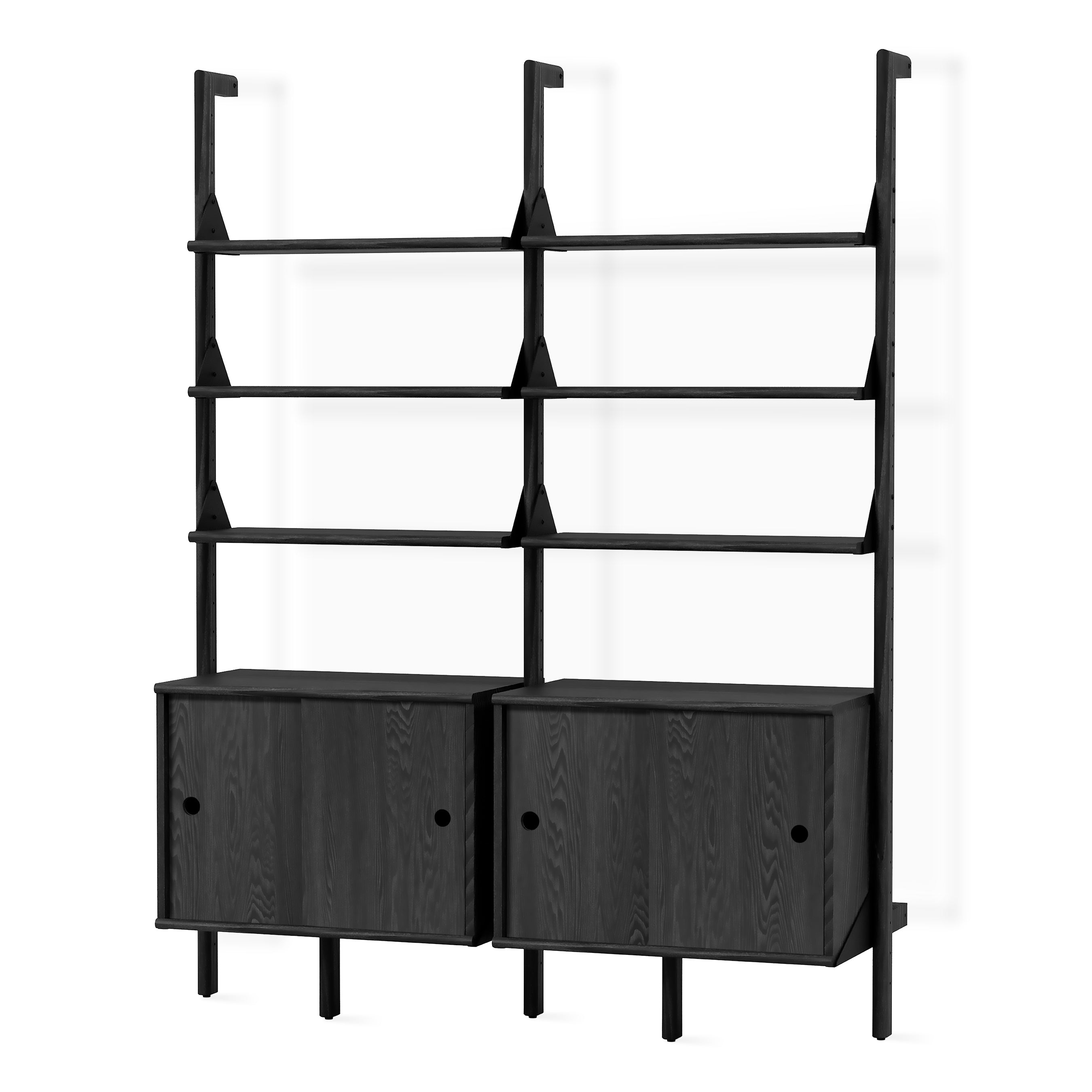 Gus* Branch-2 Storage Unit FURNITURE - cabinets Gus Black Upright/Black Bracket/Black Wood