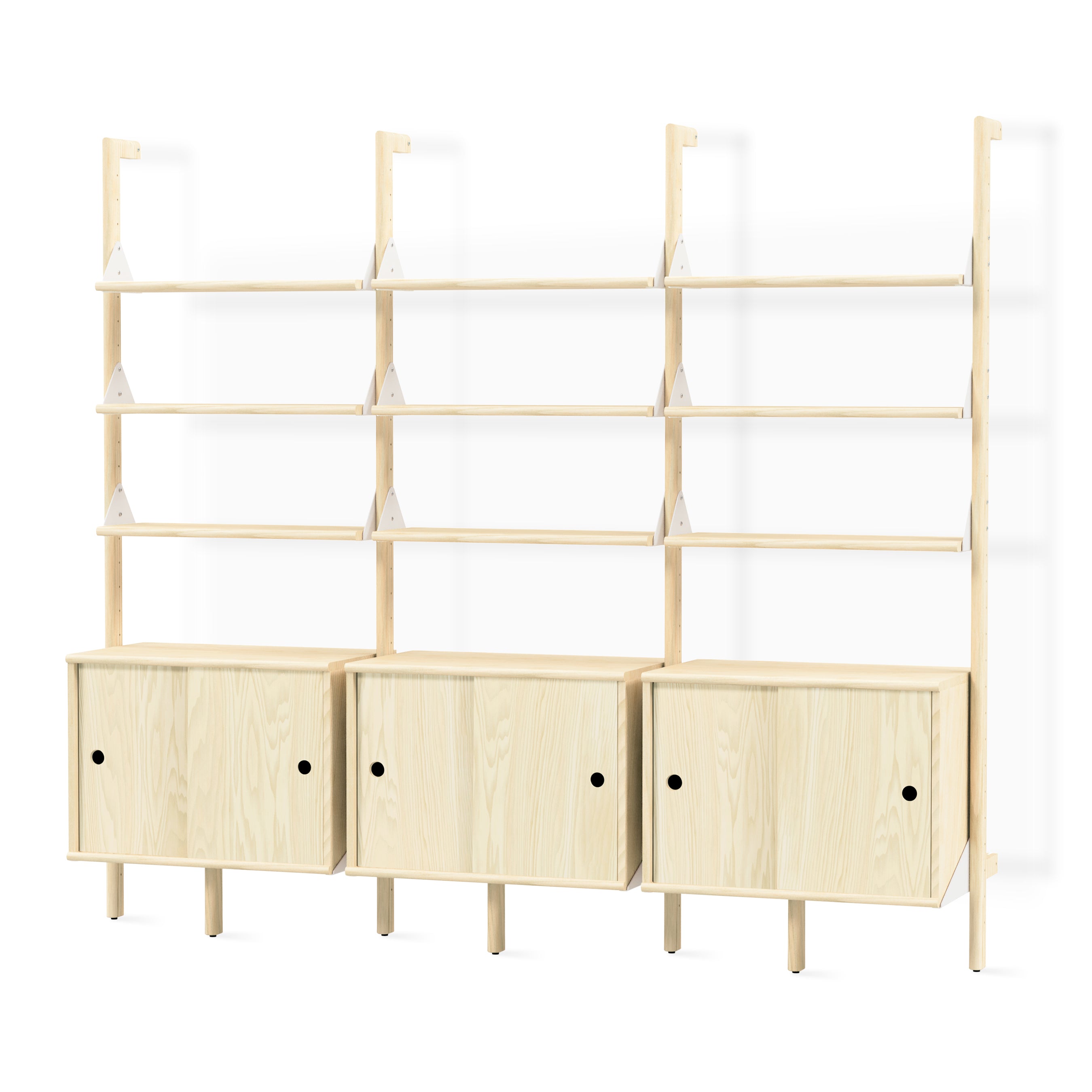 Gus* Branch-3 Storage Unit FURNITURE - cabinets Gus Blonde Upright/White Bracket/Blonde Wood
