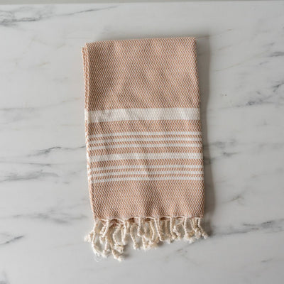 Striped Turkish Hand Towel with Tassel - Rug & Weave