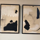 OVERSTOCK ITEM - "Ecru & Ink" Framed Canvas Set