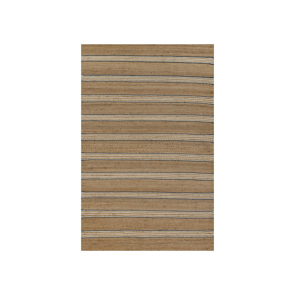 Chestnut Stripe Hand Woven Area Rug RUGS - jute Momeni Blue 2' x 3'