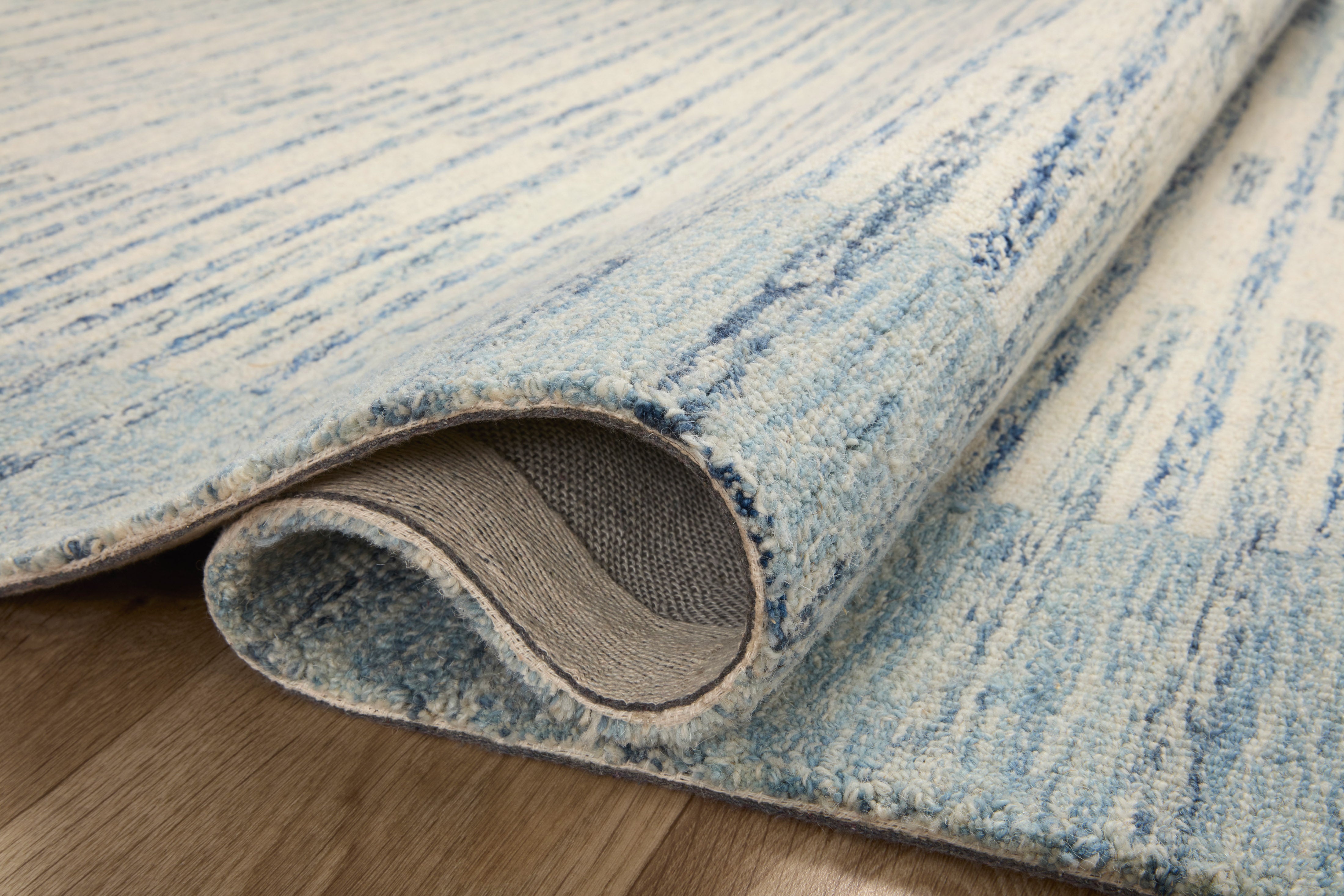 Chris Loves Julia x Loloi Chris Ivory / Denim Rug 1-RUGS Loloi