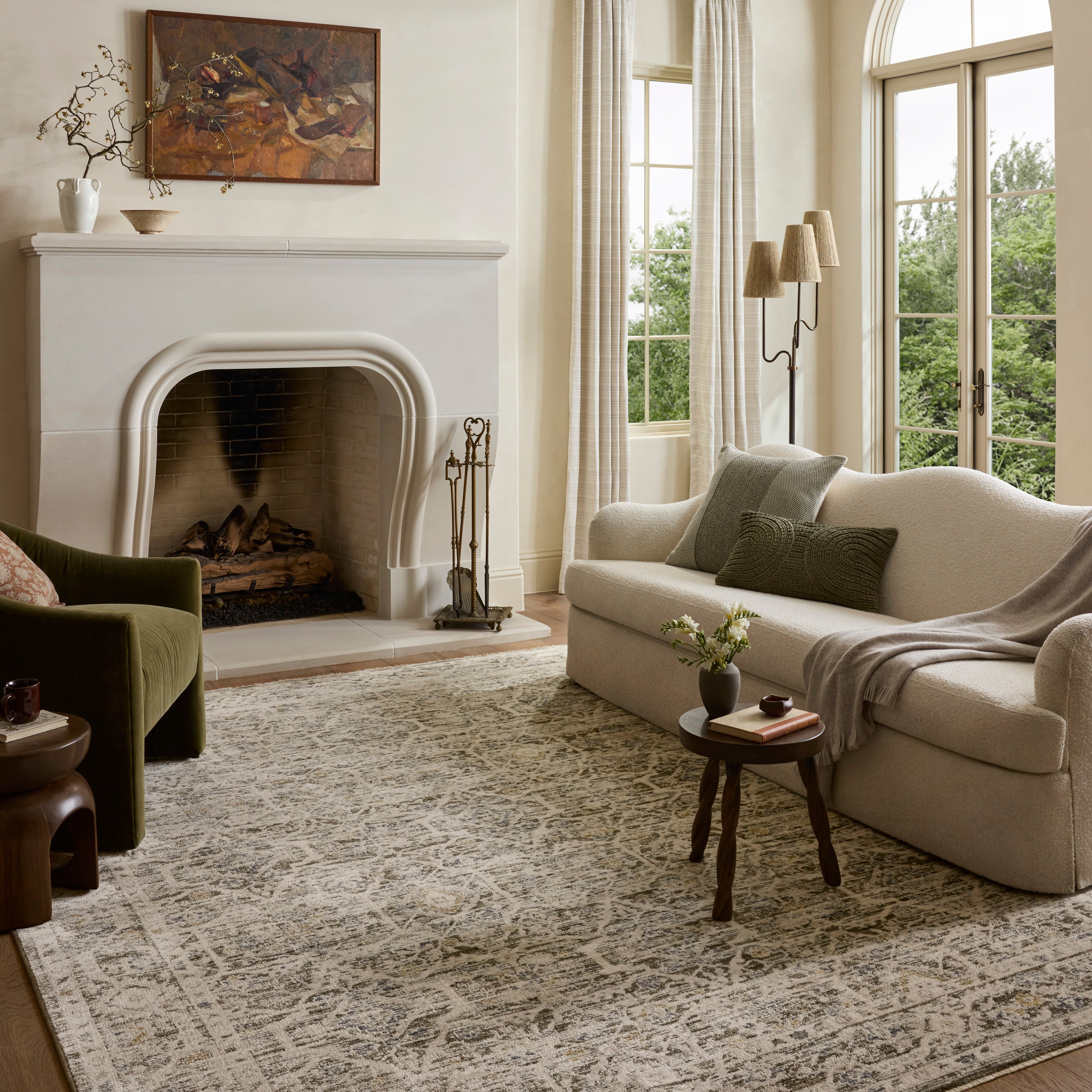 Loloi Clarisse Olive / Ivory Rug RUGS - synthetic Loloi