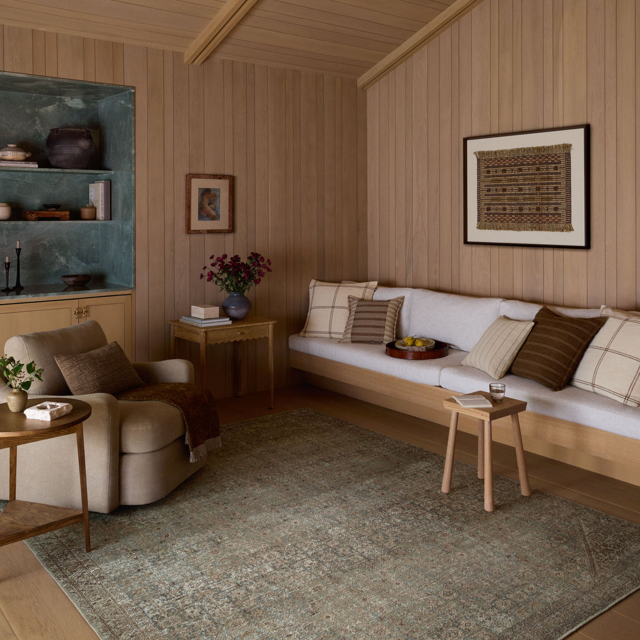 Amber Lewis x Loloi Cambria Aqua / Natural Rug RUGS - jute Loloi