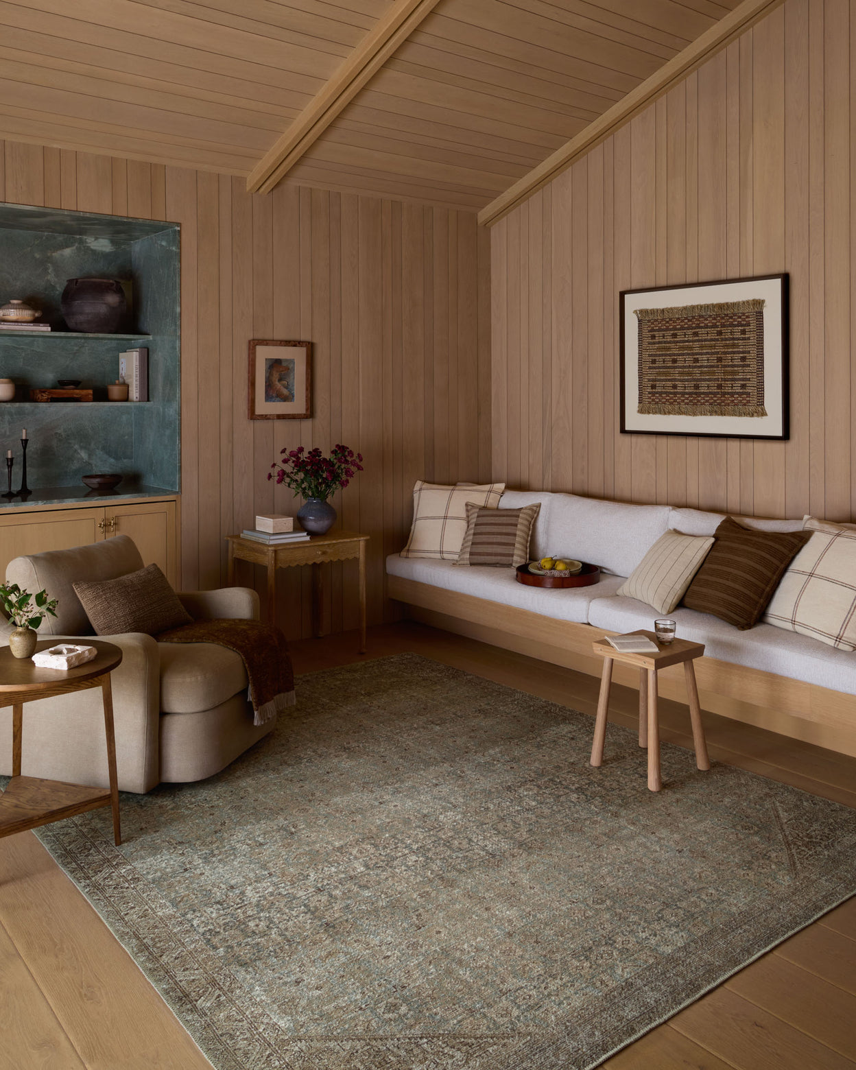 Amber Lewis x Loloi Cambria Aqua / Natural Rug RUGS - jute Loloi