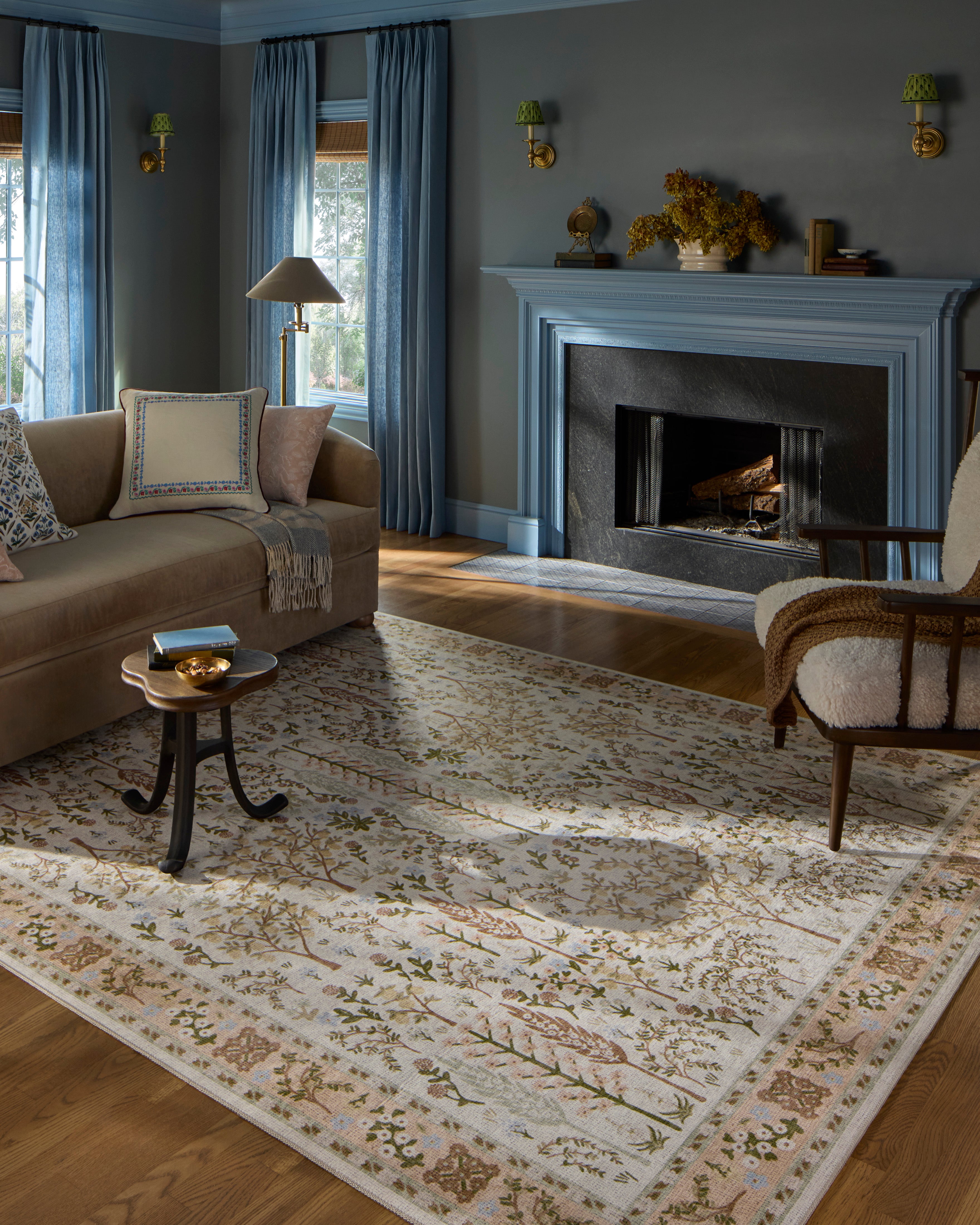 Rifle Paper Co. x Loloi Canopy Cream/Brown Rug RUGS-patterned Loloi