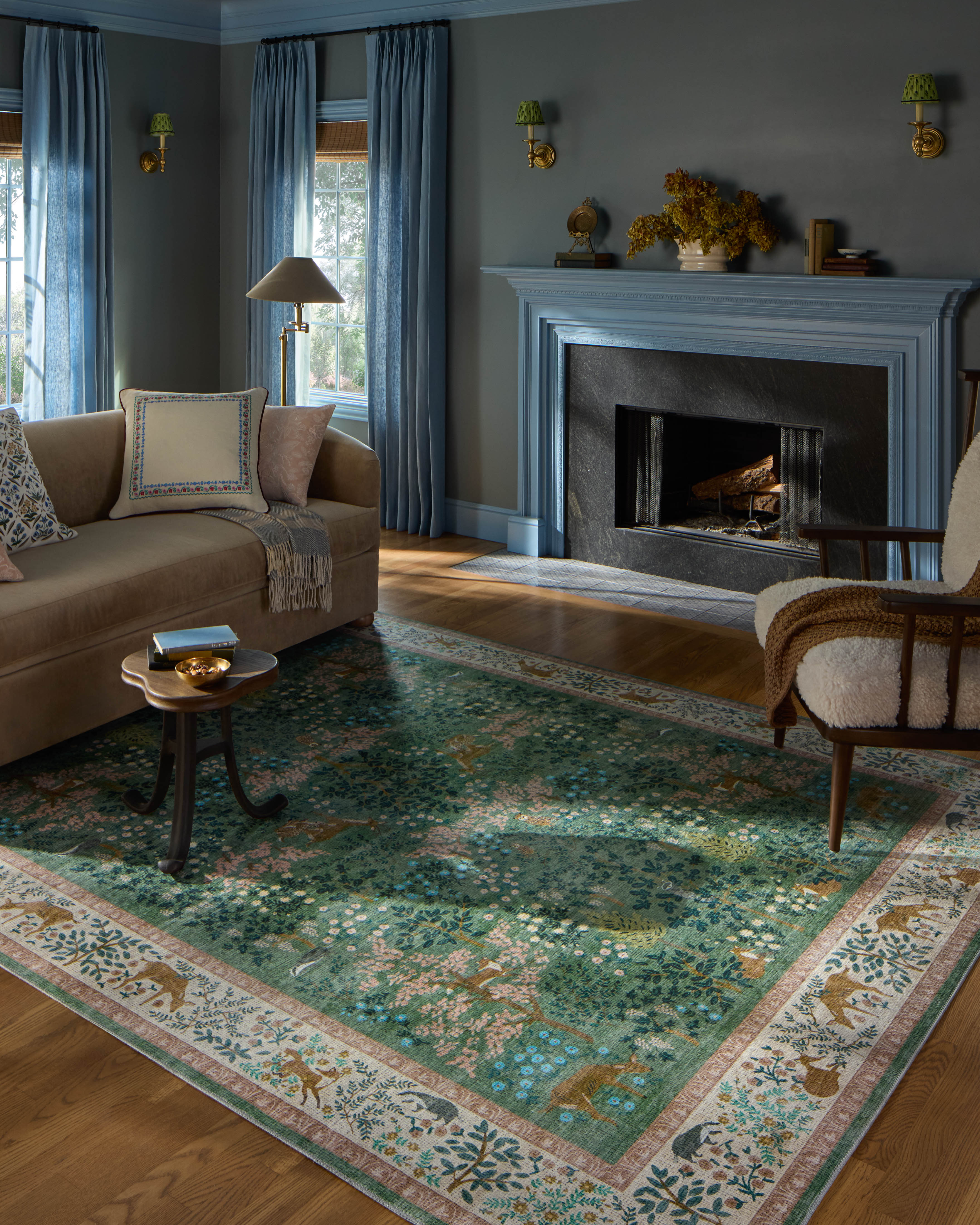 Rifle Paper Co. x Loloi Canopy Sage / Blush Rug RUGS-patterned Loloi